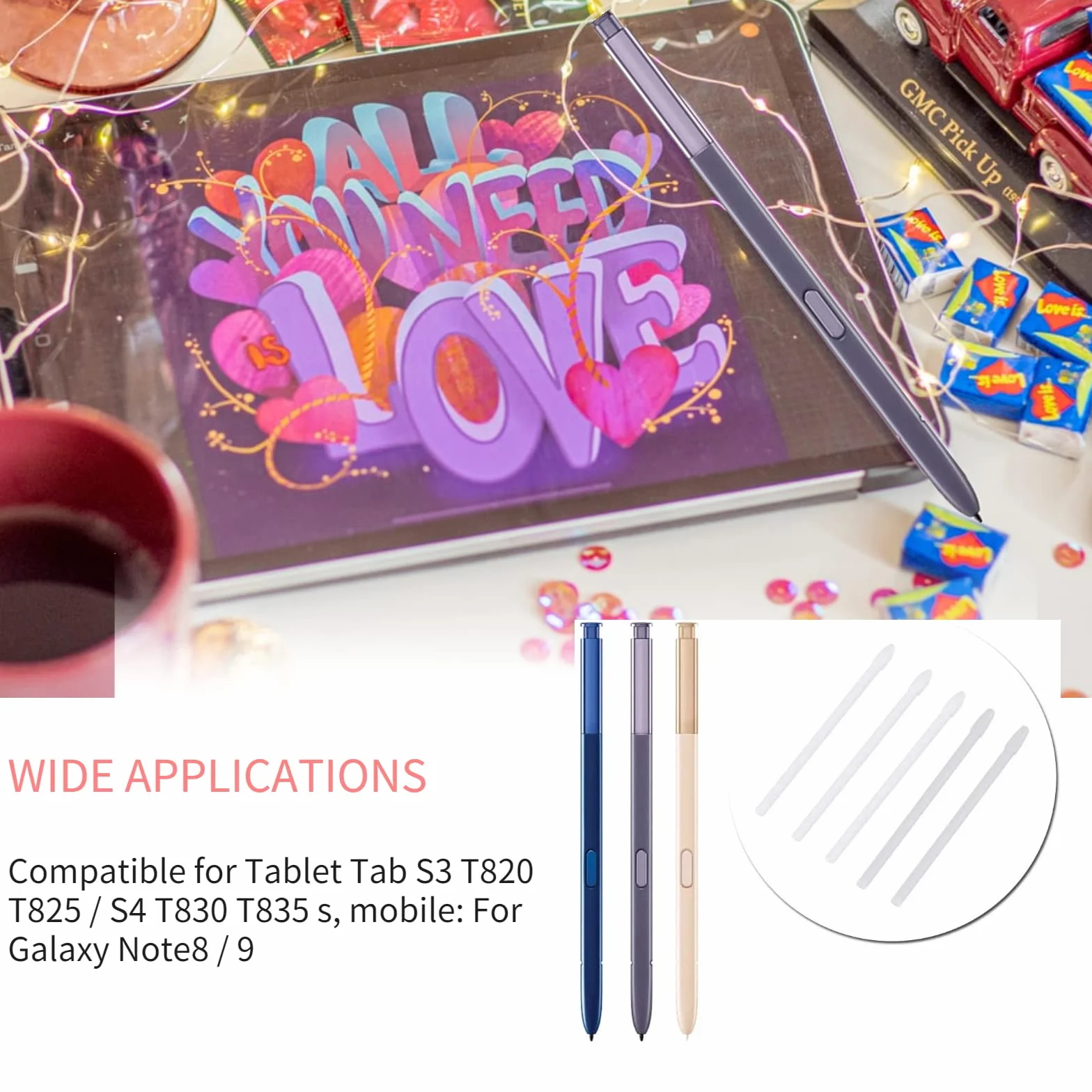 Końcówki do rysików, rysik S, zestaw narzędzi do napełniania tabletu, S3, T820, T825, S4, T830, T835, note8, 9 Tab S3/4 (biały)