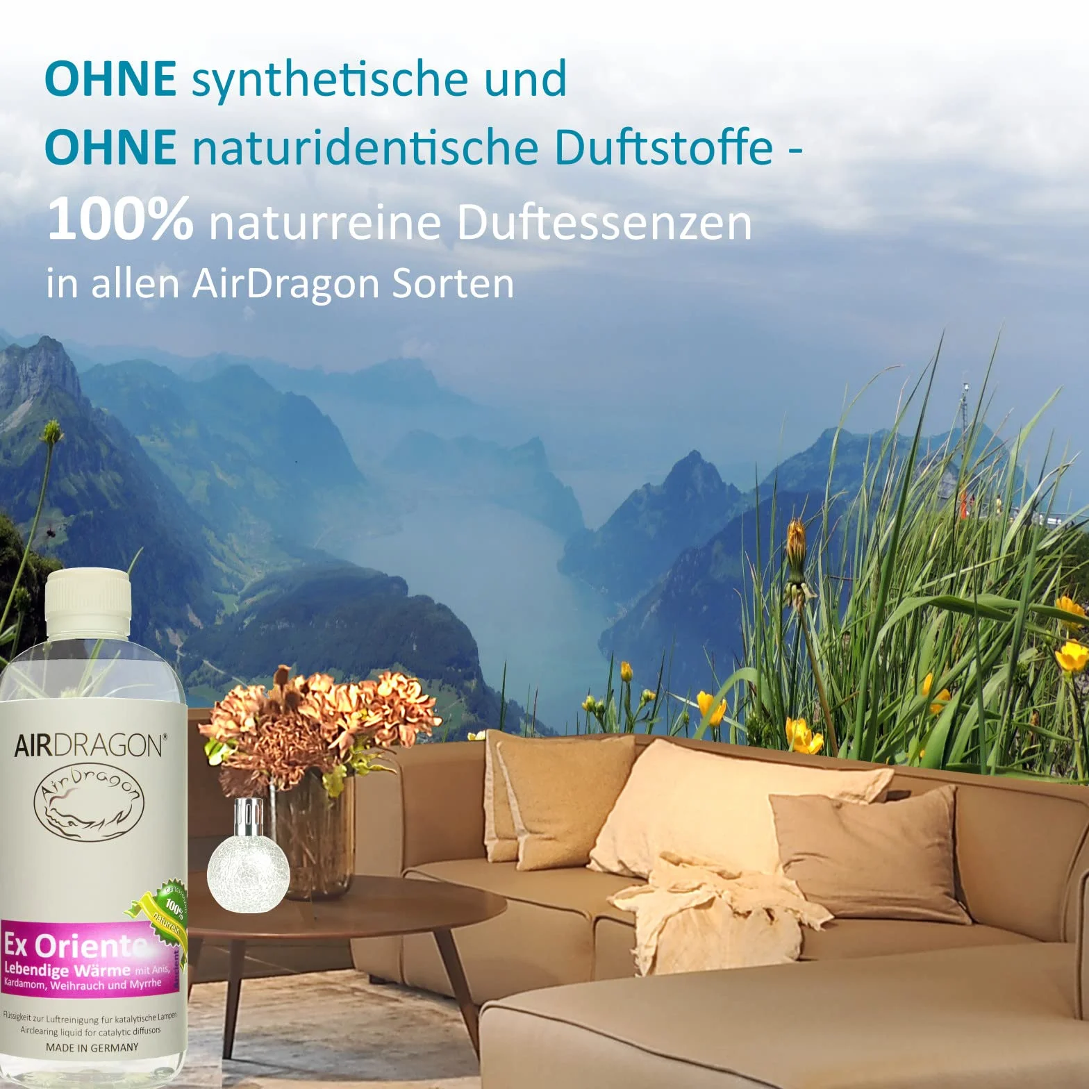 AIRDRAGON® Exorient • Do każdej lampy katalitycznej • bez sztucznych substancji zapachowych • 200 ml naturalny zapach do pomieszczeń