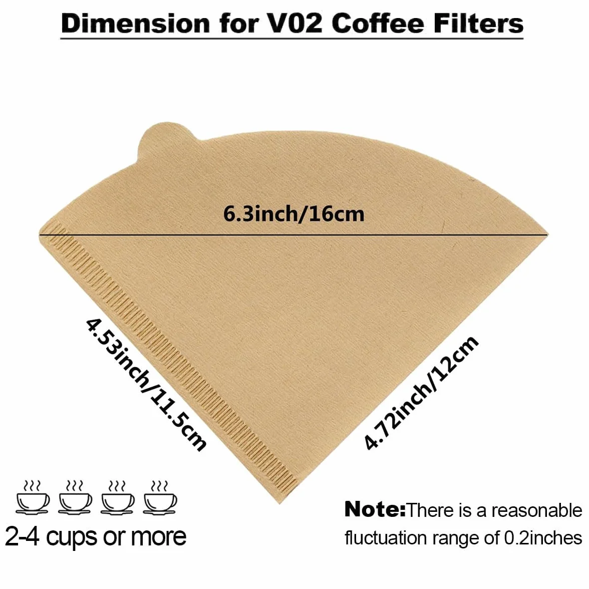 100 sztuk stożkowych filtrów do kawy, do ekspresów 2-4 filiżanki, niebielone jednorazowe naturalne filtry bez chemikaliów, kompatybilne z stożkowym zaparzaczem do kawy typu pour over i ekspresem