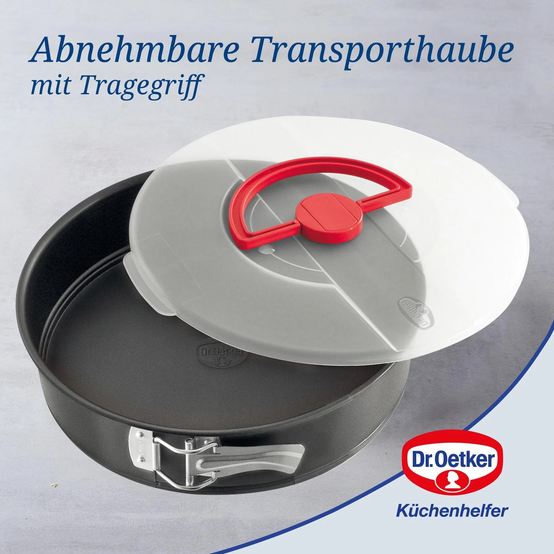 Dr.Oetker Forma do pieczenia Bake & Go z pokrywką Ø 26 cm w kolorze czarnym, stal nierdzewna, 26 x 26 x 7 cm