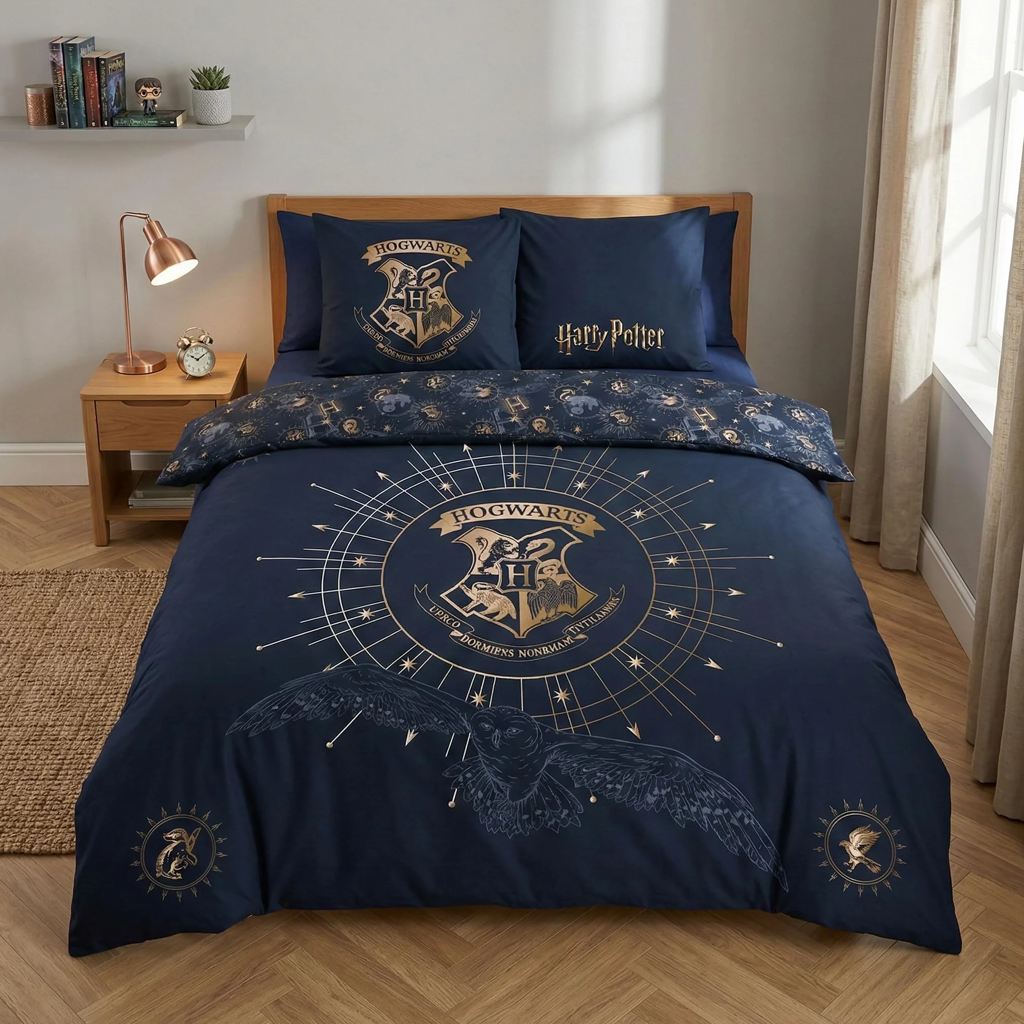 Zestaw pościeli Harry Potter podwójny 240x220 cm + 2 poszewki 65x65 cm poliester bawełna