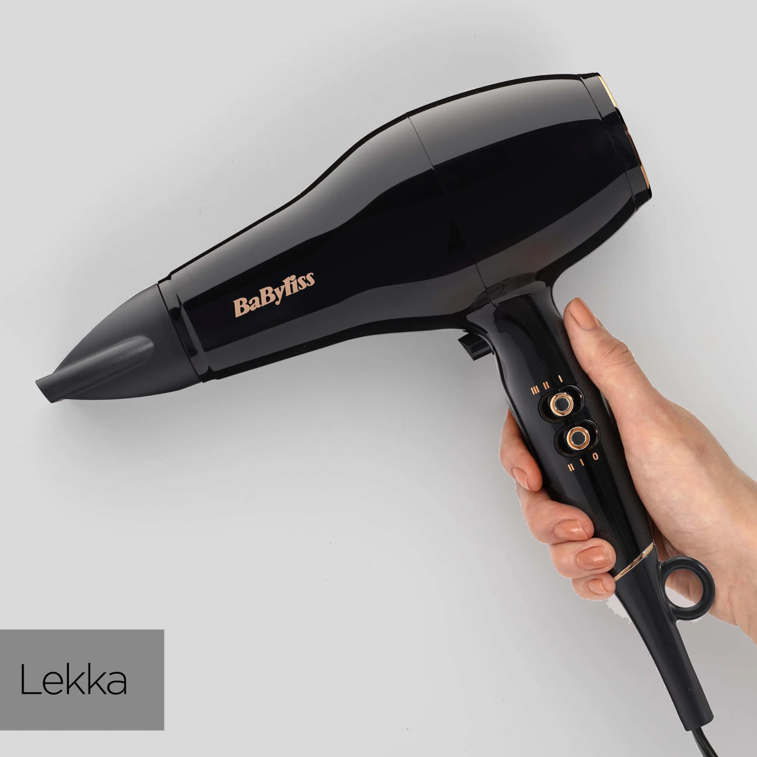 Suszarka do włosów BaByliss Pro Power - Suszarka do włosów o mocy 2300 W, Profesjonalny silnik AC, jonizacja zapobiegająca puszeniu się włosów, 3 ustawienia temperatury i 2 prędkości, Czarny, D5245E