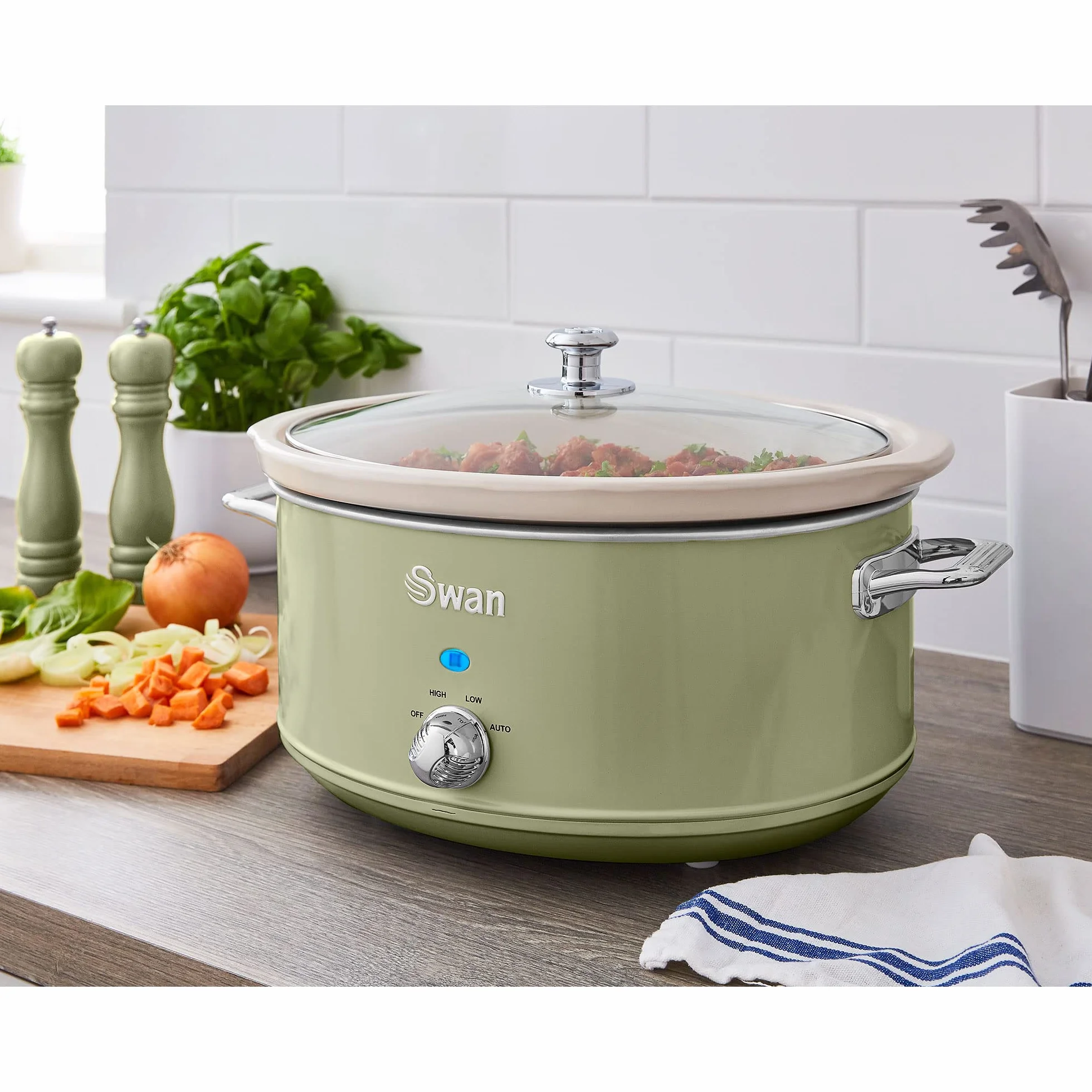Swan Retro SF17031GNEU Wolna kuchenka 6,5 litra 320W Zielony
