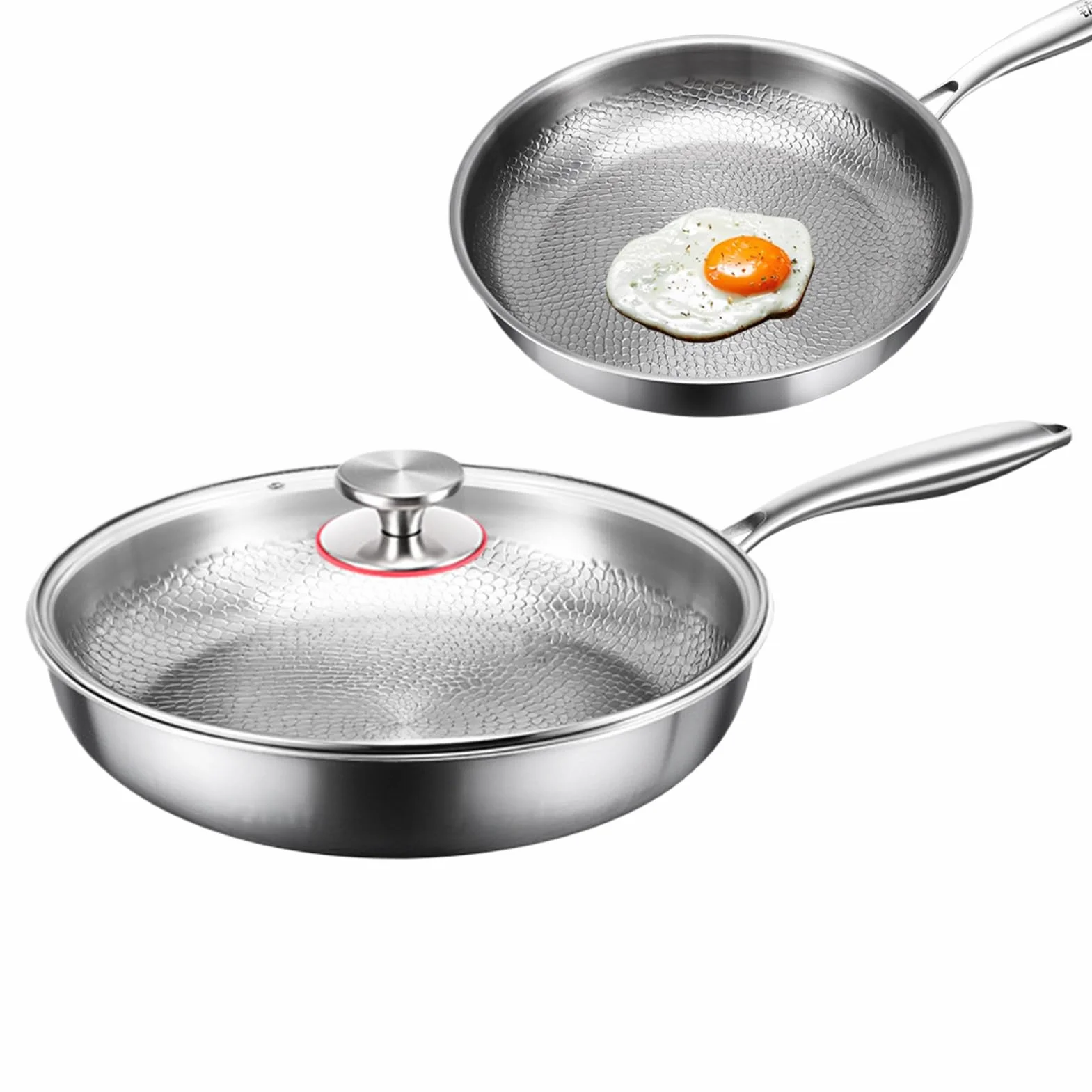 Titanium Hammered Pan Pro, nieprzywieraj?ca patelnia, m?otkowana tytanem, trwa?y materia?, wszechstronne przygotowywanie posi?ków, 29,9 cm, do kuchni, kemping, do grillowania