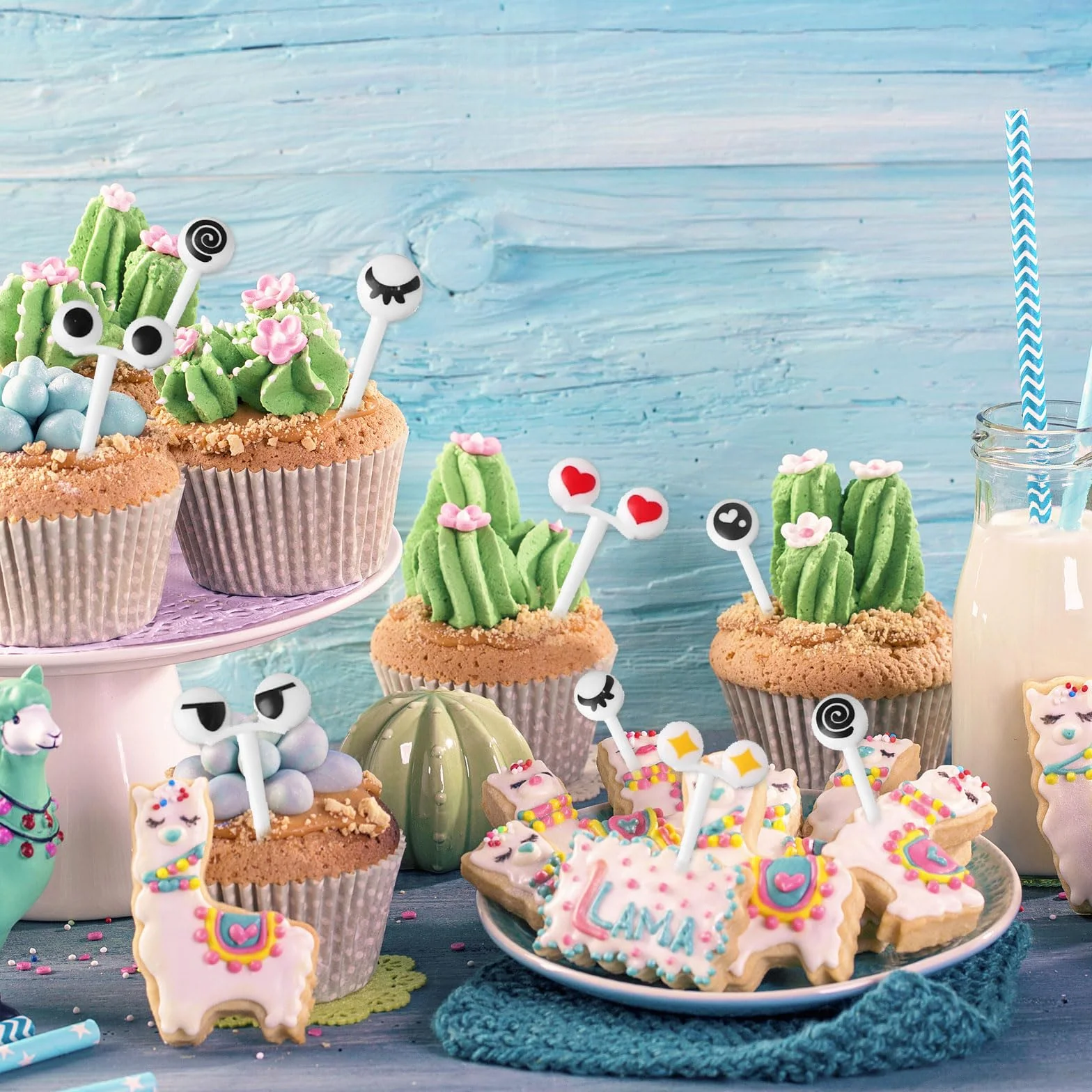 Widelce do owoców mini kreskówkowe Bento 100 szt.