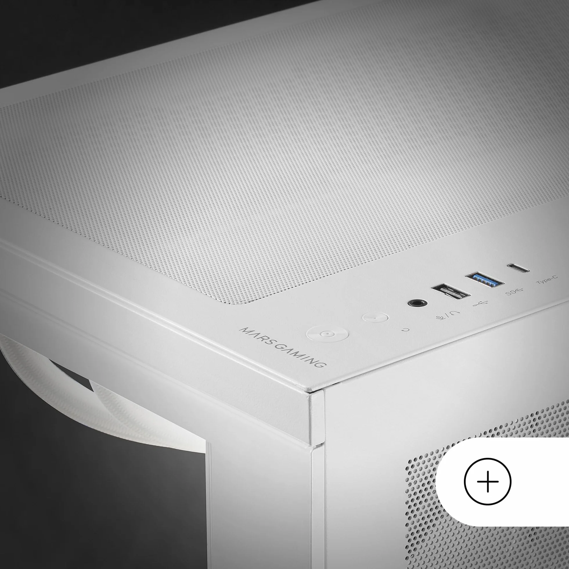 Mars Gaming MC-3TCORE, Obudowa Gaming Custom ATX, Zdejmowane Potrójne Okno ze Szkła Hartowanego, Podwójna Kamera, Kompatybilna z Odwróconym Złączem Backplane Semitower, Chłodzenie Cieczą, Biały