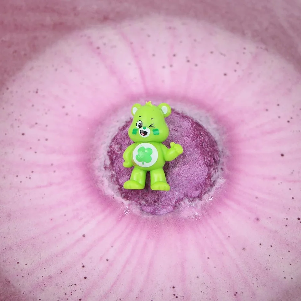 ZIMPLI - duża kula do kąpieli Care Bears Surprise, 1 z 7 zabawek do zebrania, jedna w każdej kuli Baff Bomb, wypełniacze do torebek na przyjęcia urodzinowe dla dzieci, upominki, kolorowa, musująca