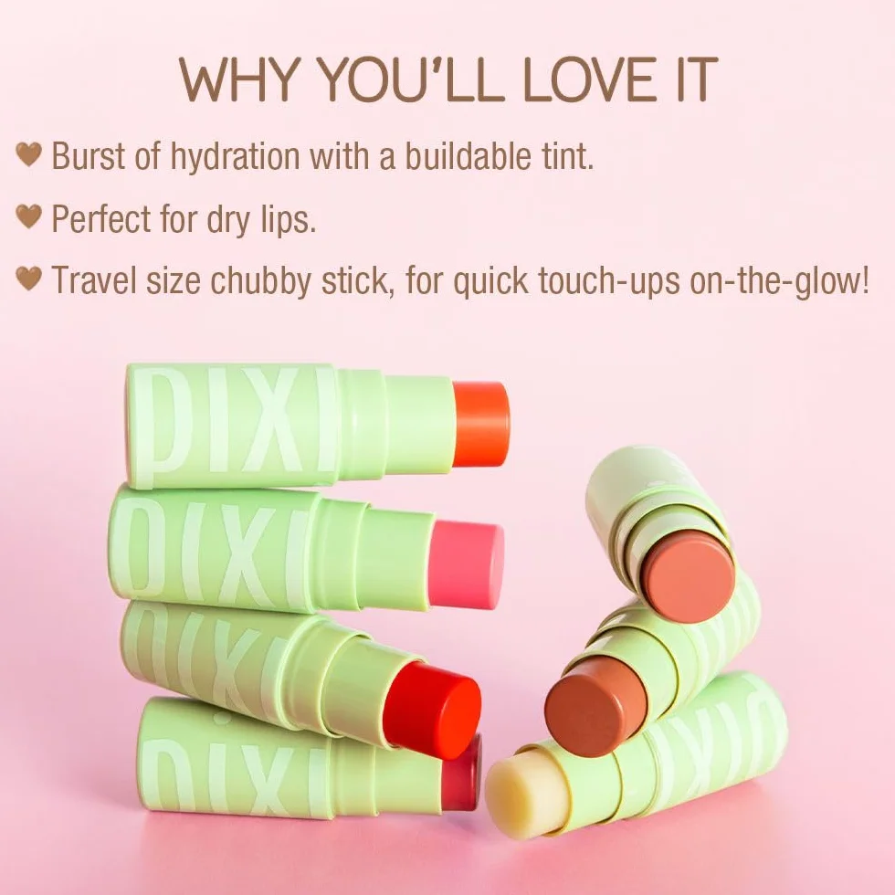 Pixi Beauty +Hydra LipTreat | Kolorujące nawilżające balsamy do ust | W odcieniu Passion | 0,16 uncji / 4,8 g