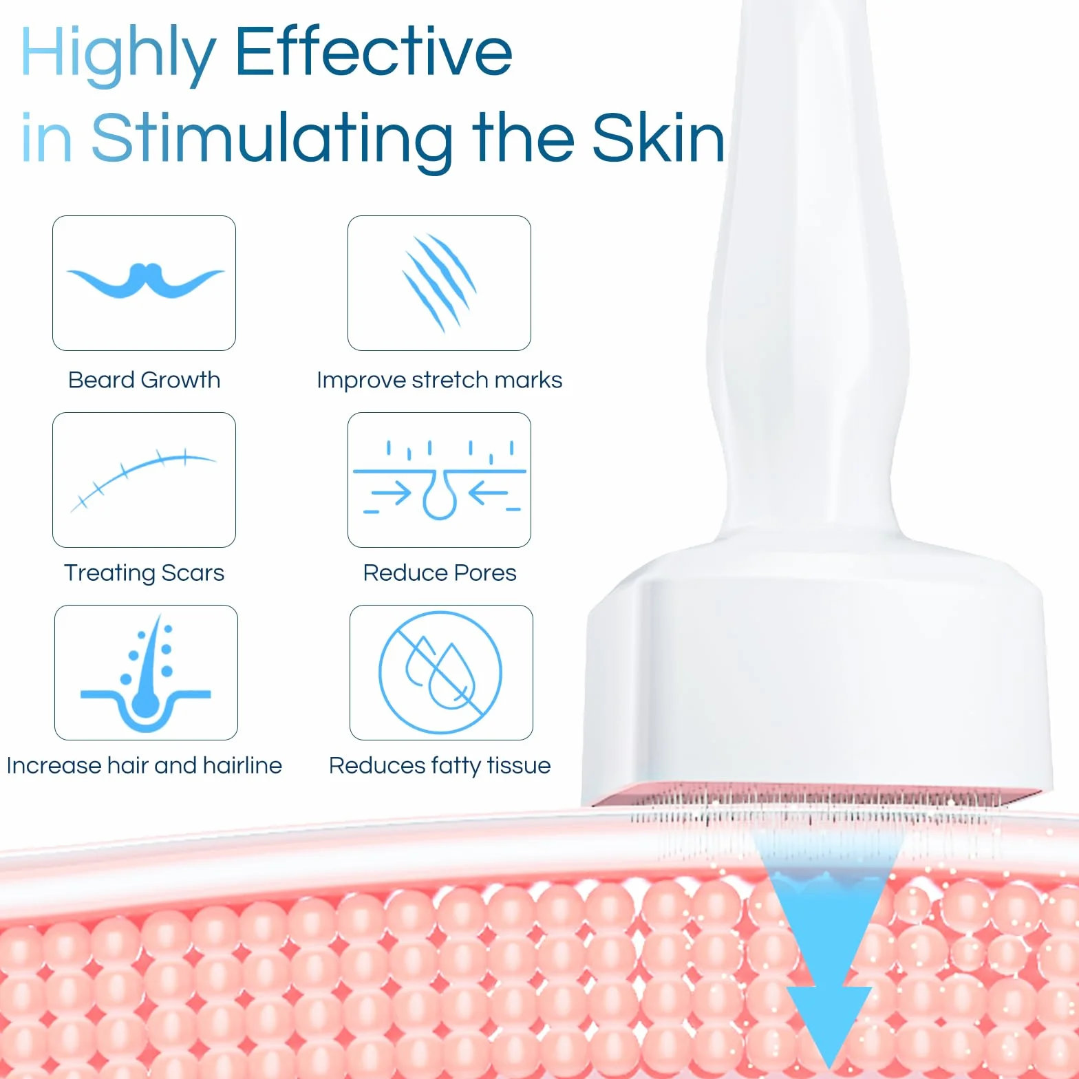 Derma Stamp, regulowany długopis do mikroigłowania 0-3 mm ze 140 pinami, profesjonalny Dermastamp Microneeedling Pen Derma Pen Hair Broda Growth dla mężczyzn i kobiet