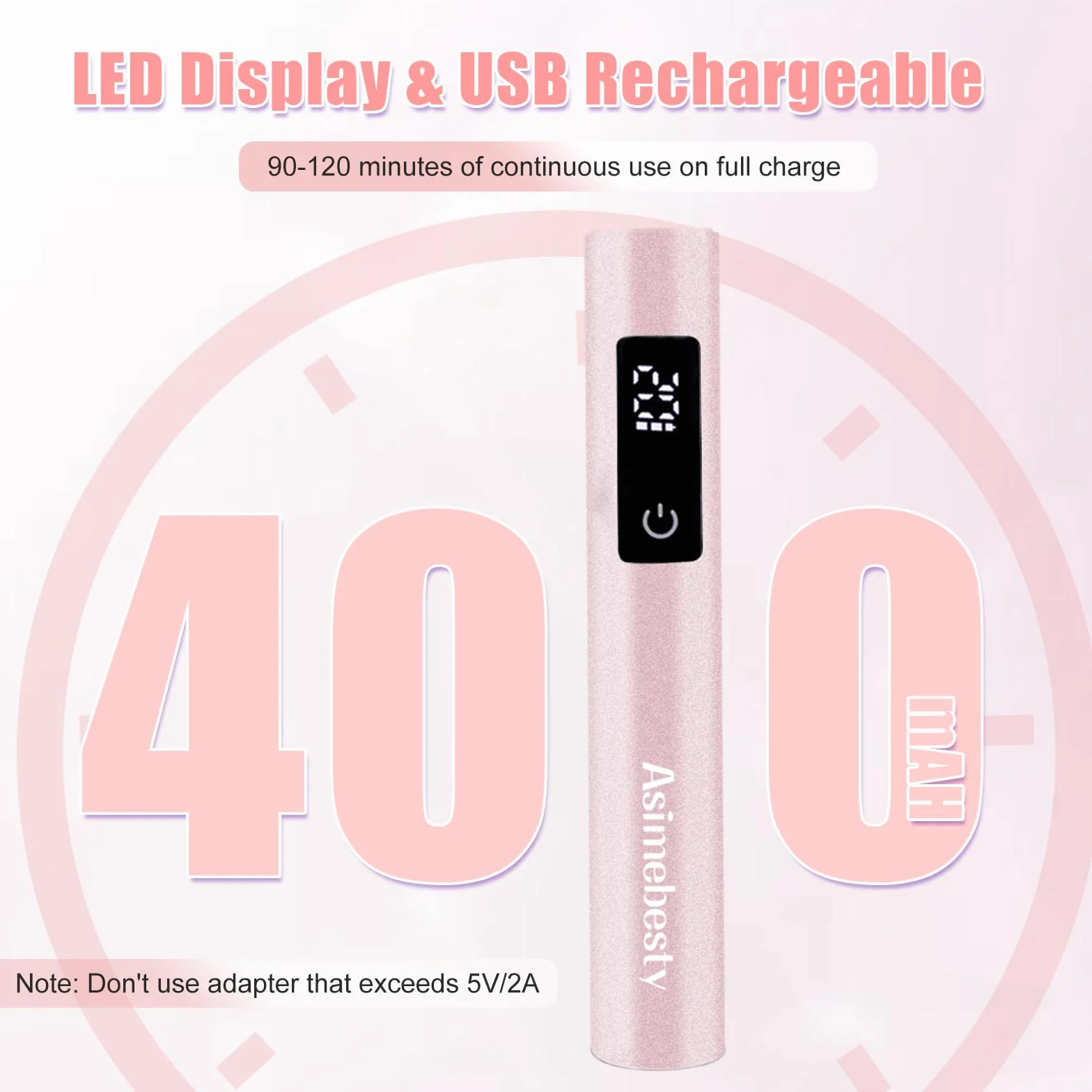 Lampy UV do Paznokci żelowych, Mini Lampa UV LED do Paznokci ze Stojakiem, Suszarka do Paznokci USB z 3 Trybami Timera Lampa do Paznokci UV Flash Cure do Szybkiego Suszenia, Róża