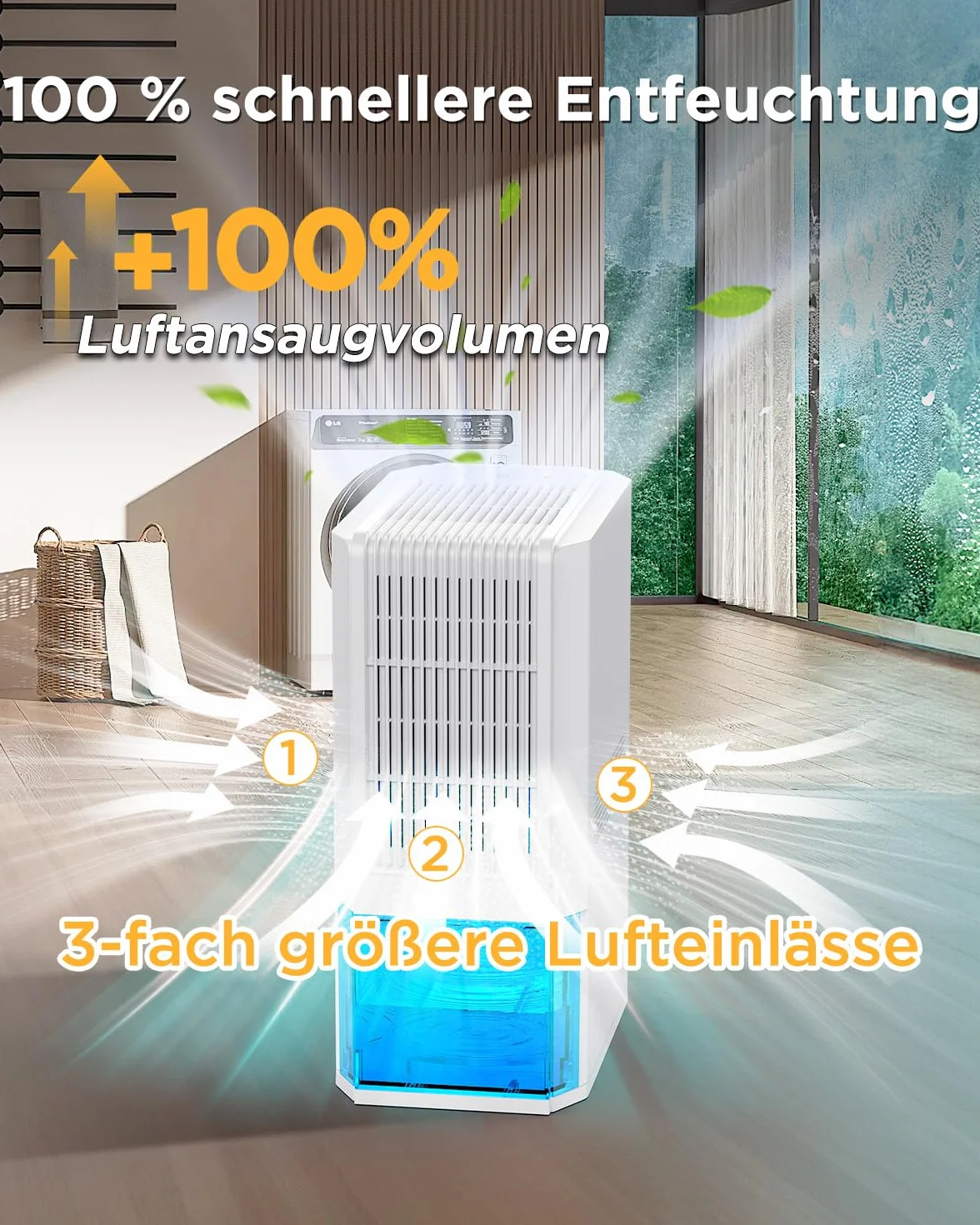 EasyAcc osuszacz powietrza 1,3 l/dzień elektryczny przenośny cichy automatyczne odszranianie
