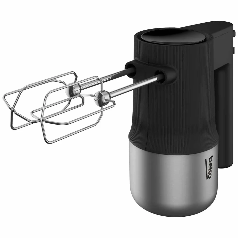 Beko HMM81504BX mikser do miksowania Sirius Line, 500 W, 4 prędkości + turbo, 2 miksery i 2 haki do mieszania ze stali nierdzewnej, kolor czarny