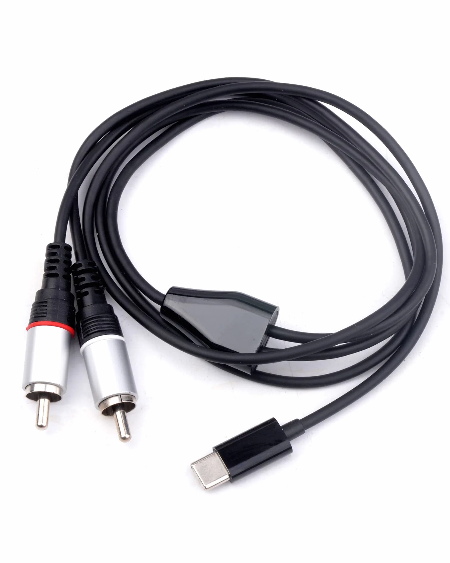 1 m kabel USB typu C na podwójne wtyczki RCA Cinch Audio Stereo Y Splitter kabel adaptera kompatybilny z słuchawką telefoniczną