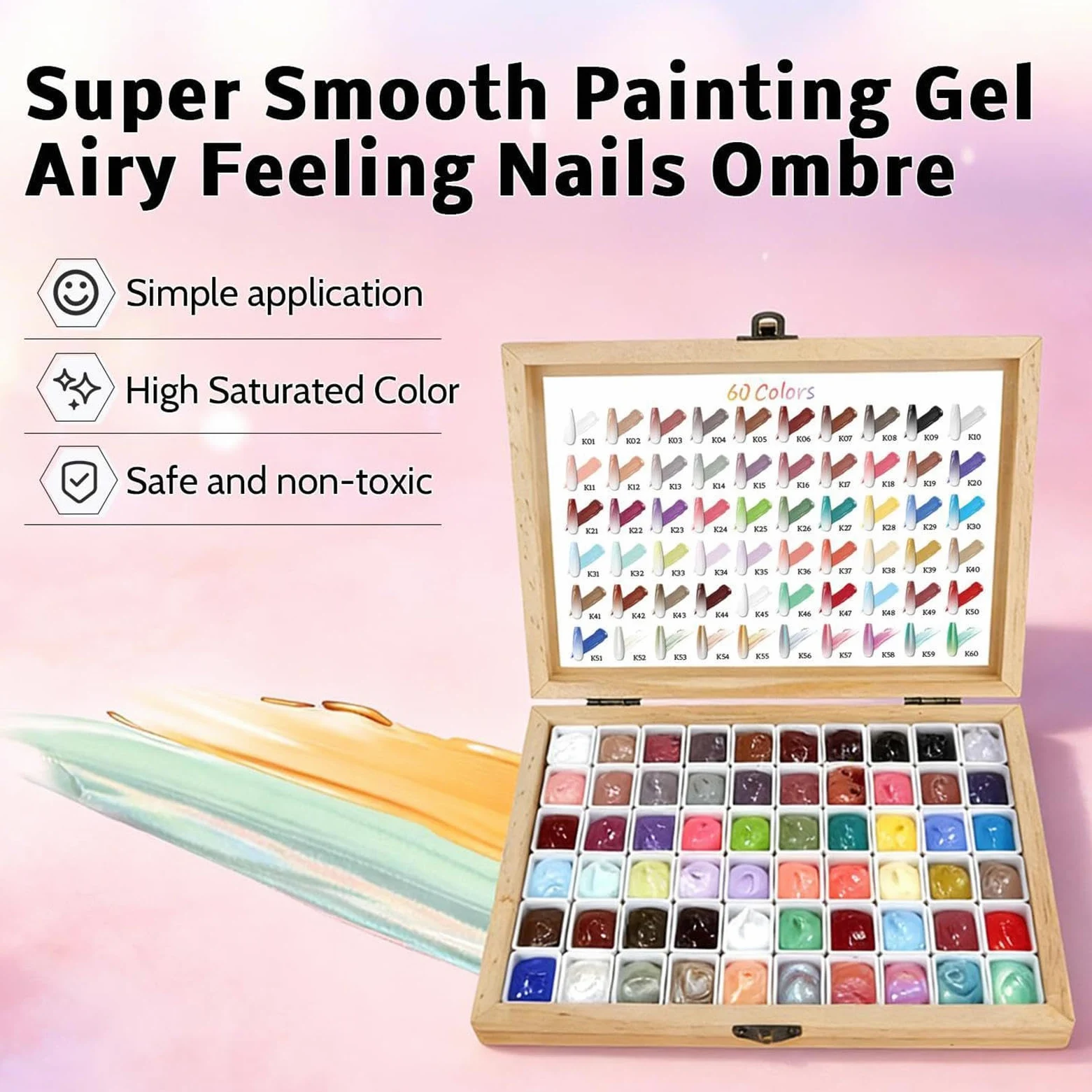 Żel Do Malowania Paznokci Paleta Wzorów Manicure Patting Design 70 Kolorów | Kolory Żelowe dla początkujących, kobiet, dziewczyn, w domu, salonie, podróży, na imprezy, spa i studio