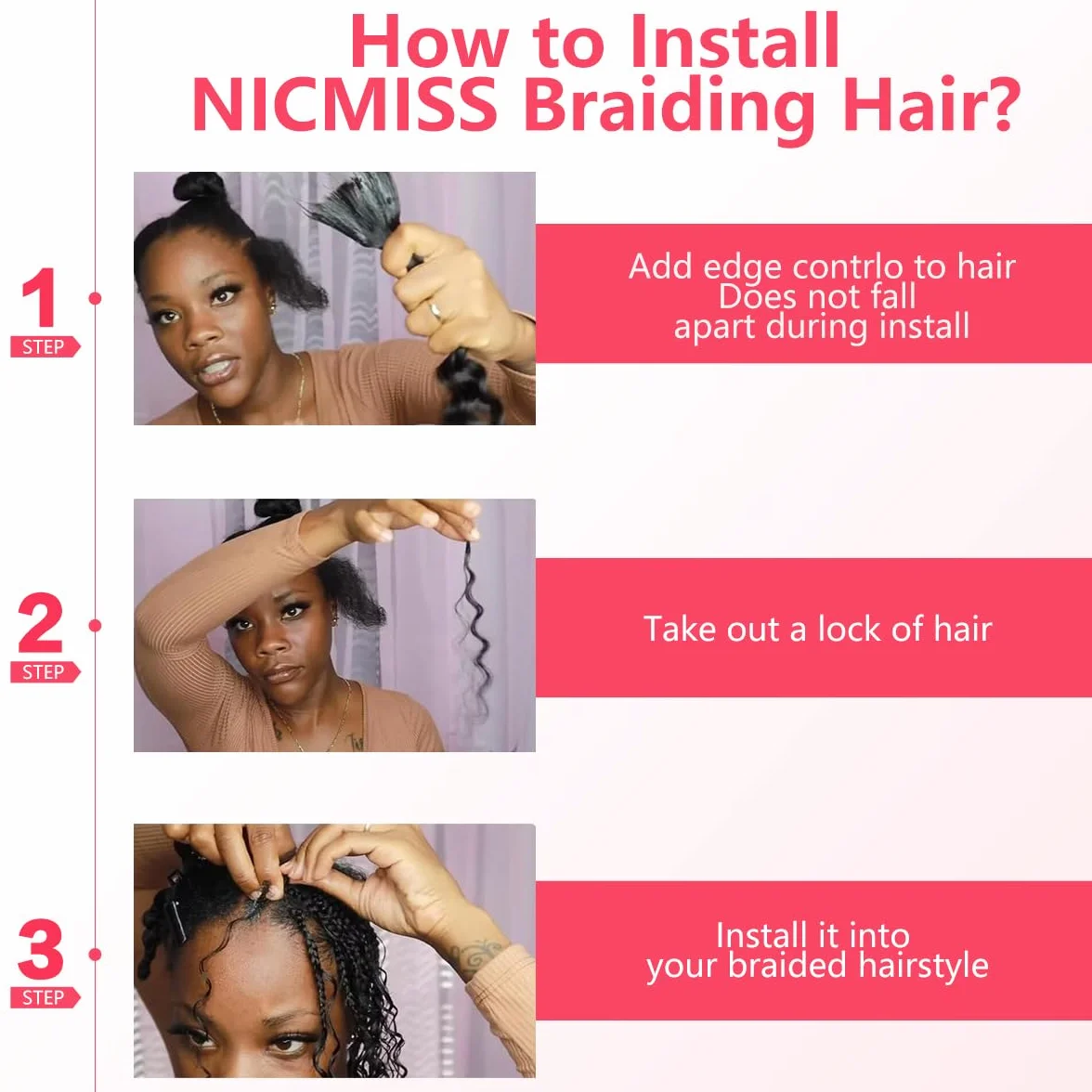 Human Braiding Hair Water Wave Human Hair Brazilian Curly Boho Hair for Braiding No Weft for Boho Braids Human Hair Natural color Wet and Wavy for Extensions Knotless Braids (16 inch/50g)
