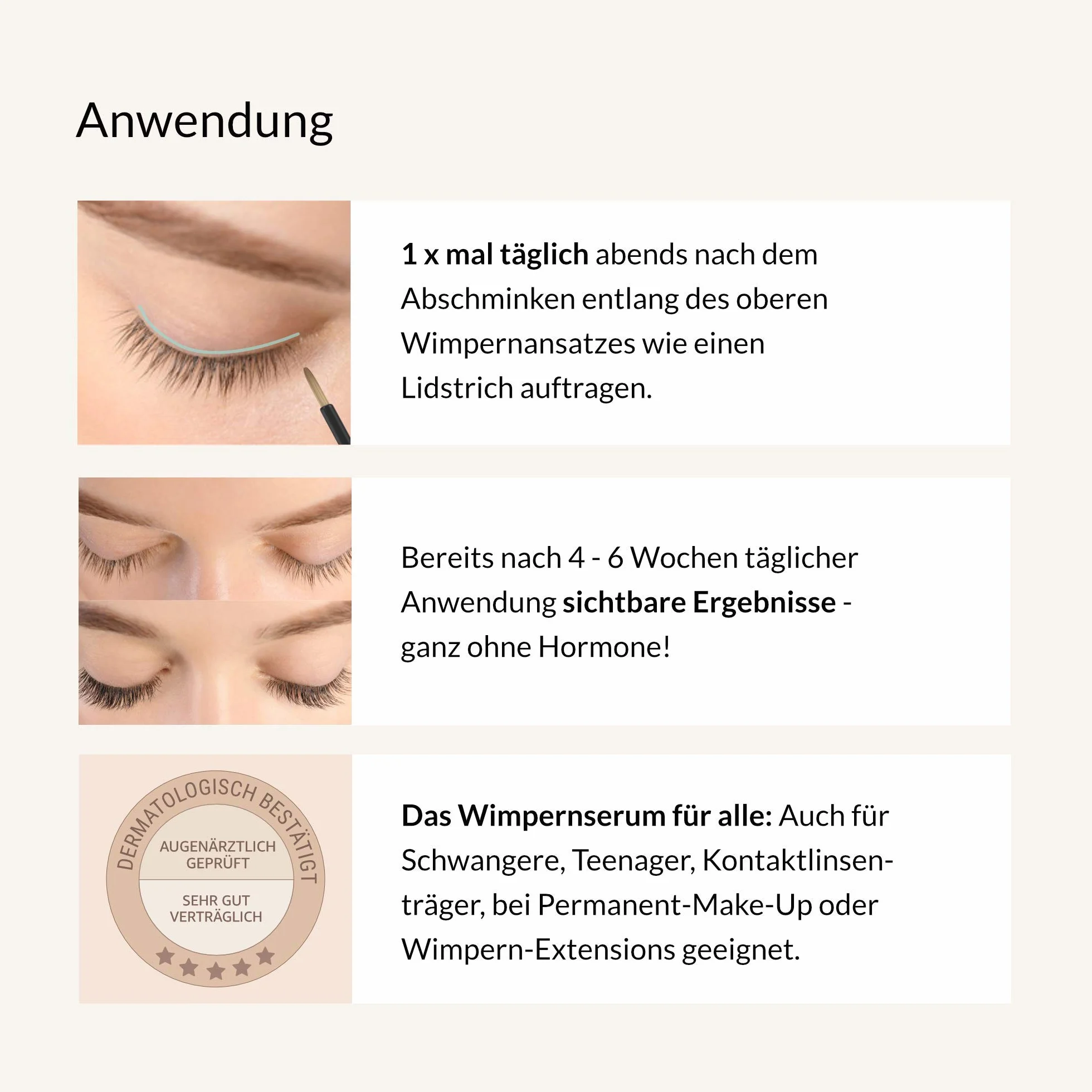 Cosphera Neverending Lashes - Serum do rzęs i brwi - wegański i wolny od hormonów - 4 ml serum do wzrostu rzęs dla długich rzęs i gęstych brwi - testowany dermatologicznie i okulistycznie