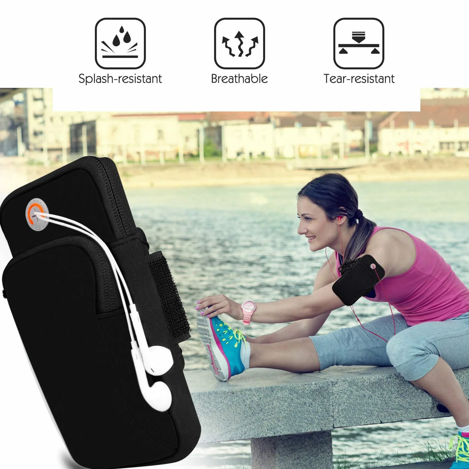 Sportowa opaska na ramię uniwersalna torba na ramię do 7,0", iPhone 14 13 Pro 12 11 XS Max X 8 7Plus, Galaxy S22 S21 Plus S10E S9 Huawei Xiaomi