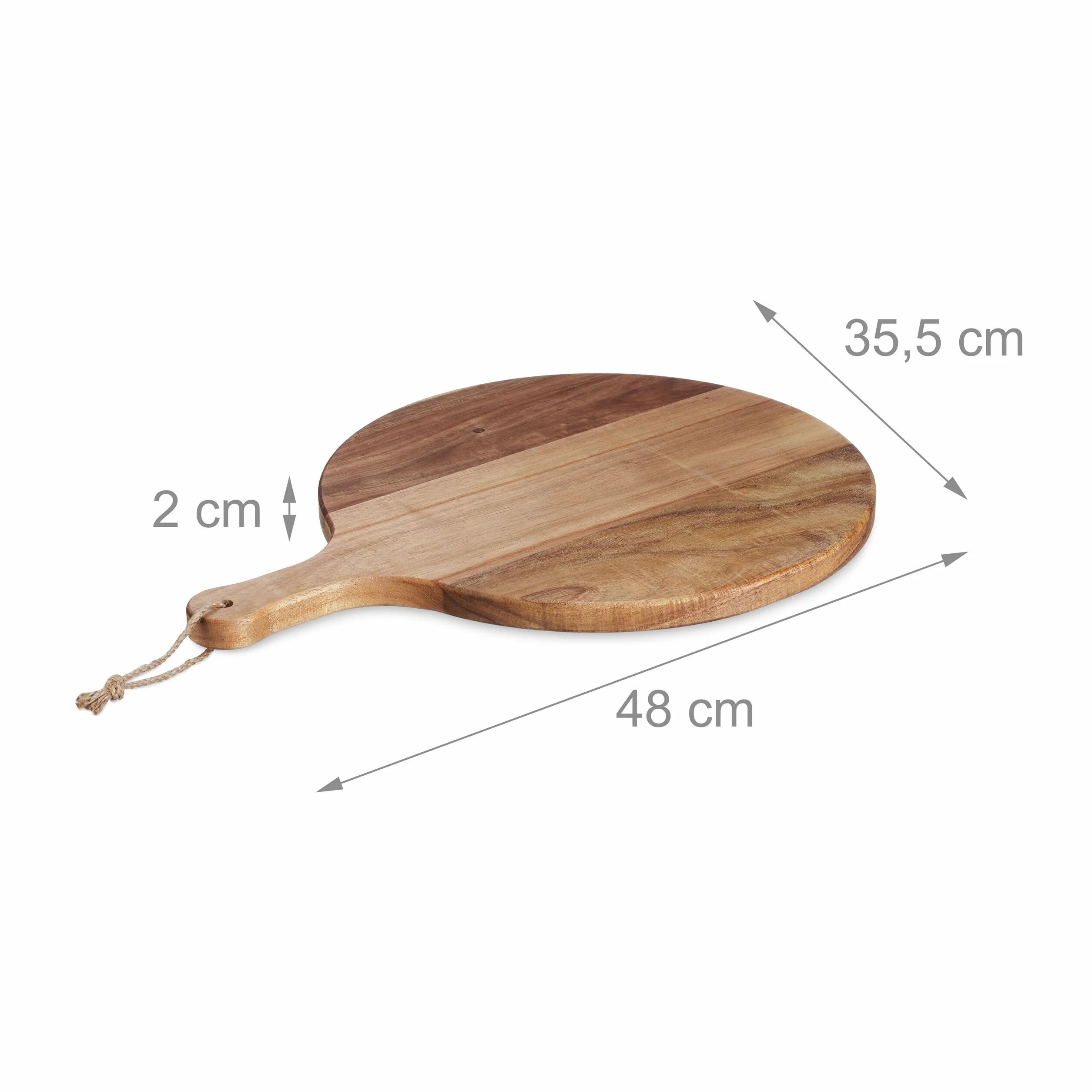 Relaxdays Deska do pizzy Ø 35,5 cm z drewna akacjowego naturalna