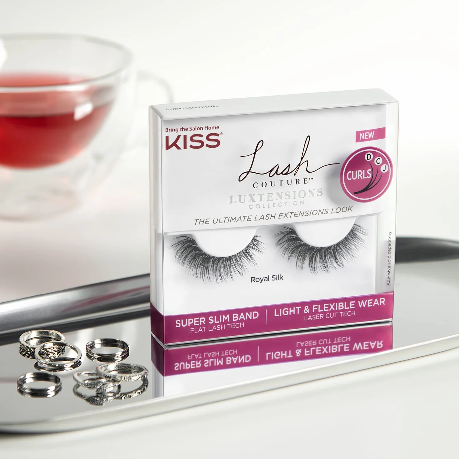KISS sztuczne rzęsy Lash Couture LuXtensions -Royal Silk, 1 para rzęs, 1 klej 1g