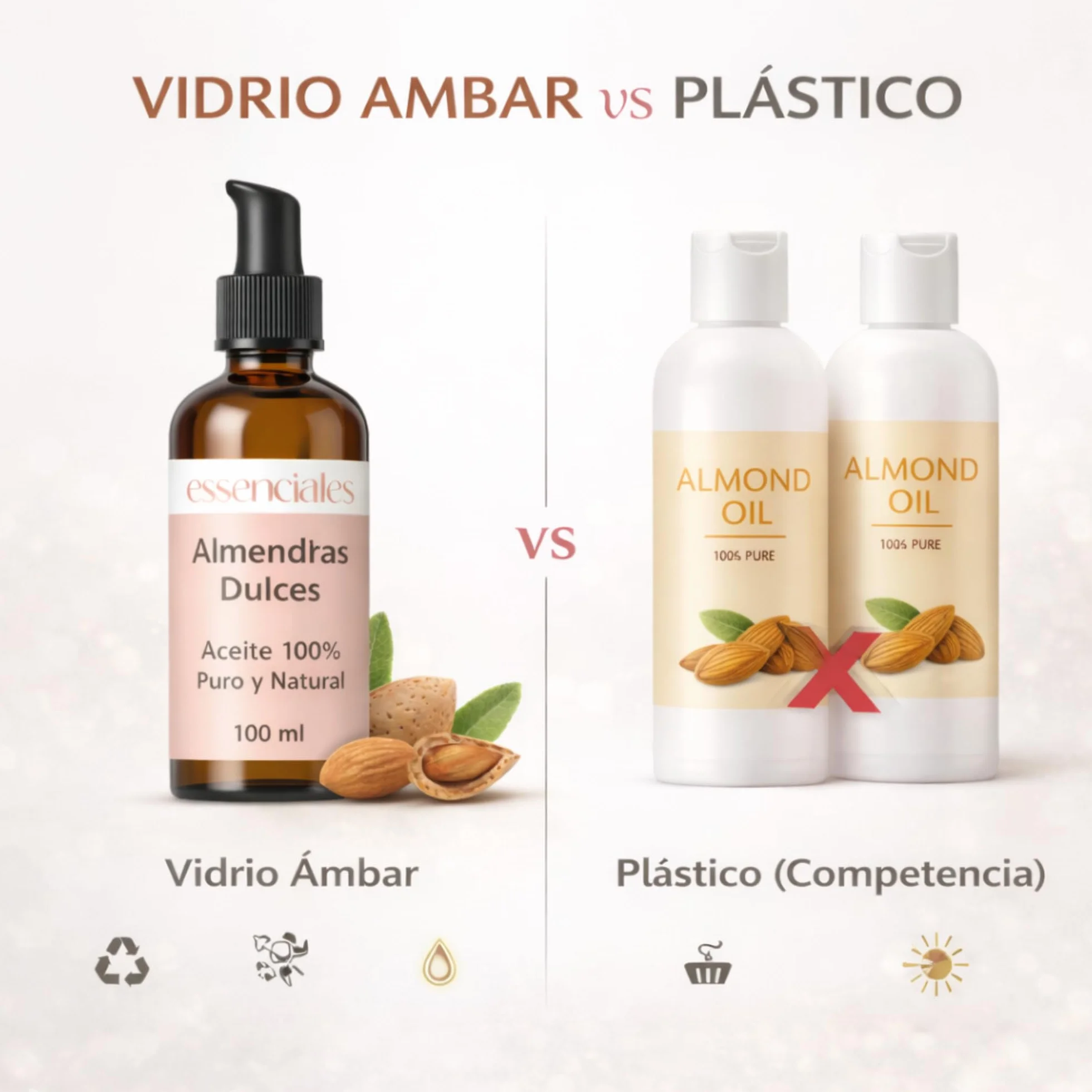 Słodki olejek migdałowy czysty bio – 100% naturalny | szklana butelka 100 ml | tłoczony na zimno i wegański | nawilżający dla skóry i włosów | bez dodatków i perfum