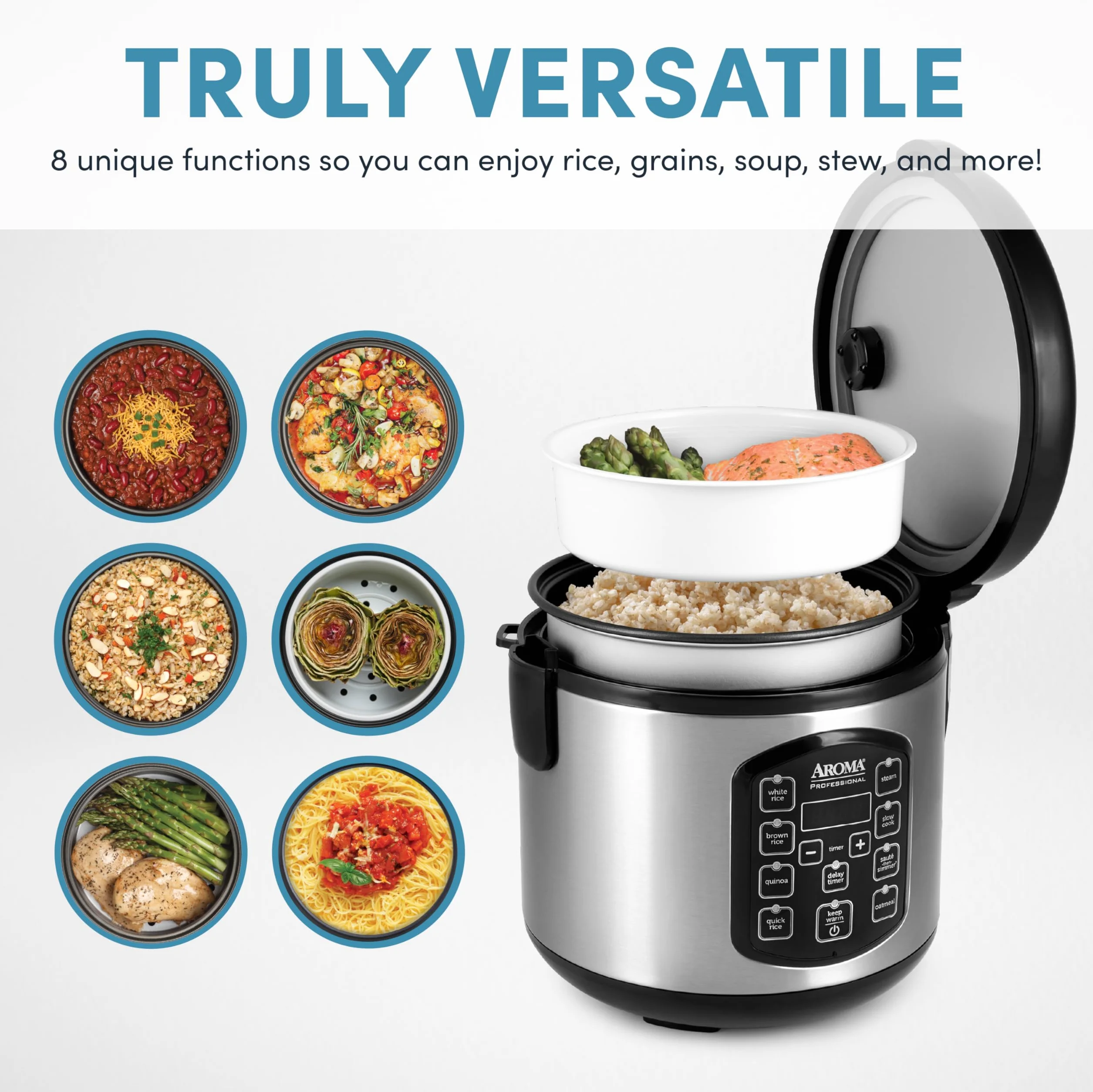 Miuphro Aroma Housewares ARC-954SBD Rice Cooker, 4-Cup Uncooked 2,5 kwartał, wersja profesjonalna