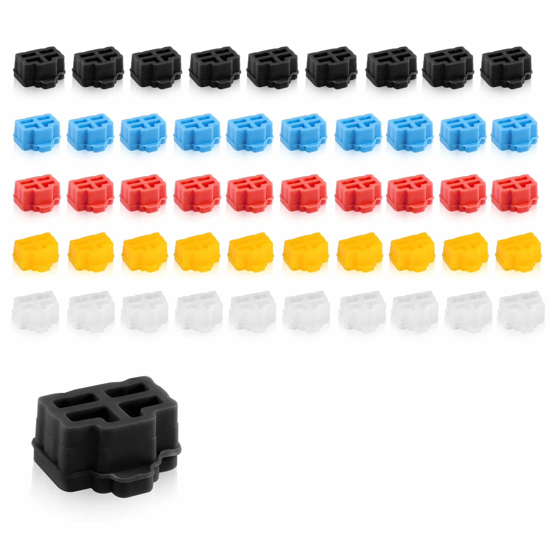 YAODHAOD Osłona przeciwpyłowa RJ45, 50 szt., port koncentratora Ethernet RJ45 osłona przeciwpyłowa, zatrzaskowa osłona ochronna RJ45 żeńska osłona ochronna do koncentratorów przełączników routerów