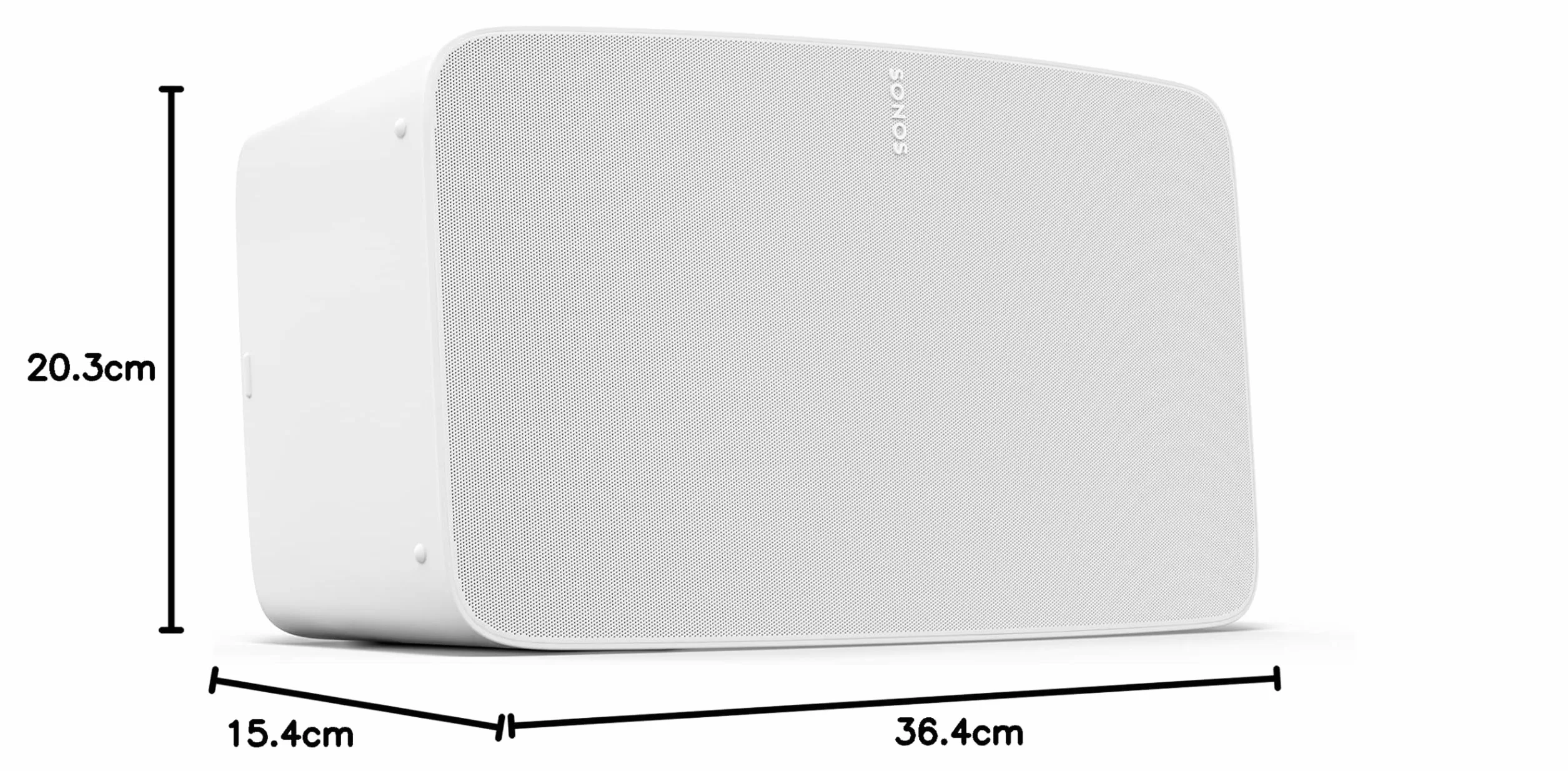 Sonos Five | Głośnik Hi-Fi z Wi-Fi, wejściem liniowym 3,5 mm, obsługą strumieniowego przesyłania dźwięku o wysokiej rozdzielczości - Biały