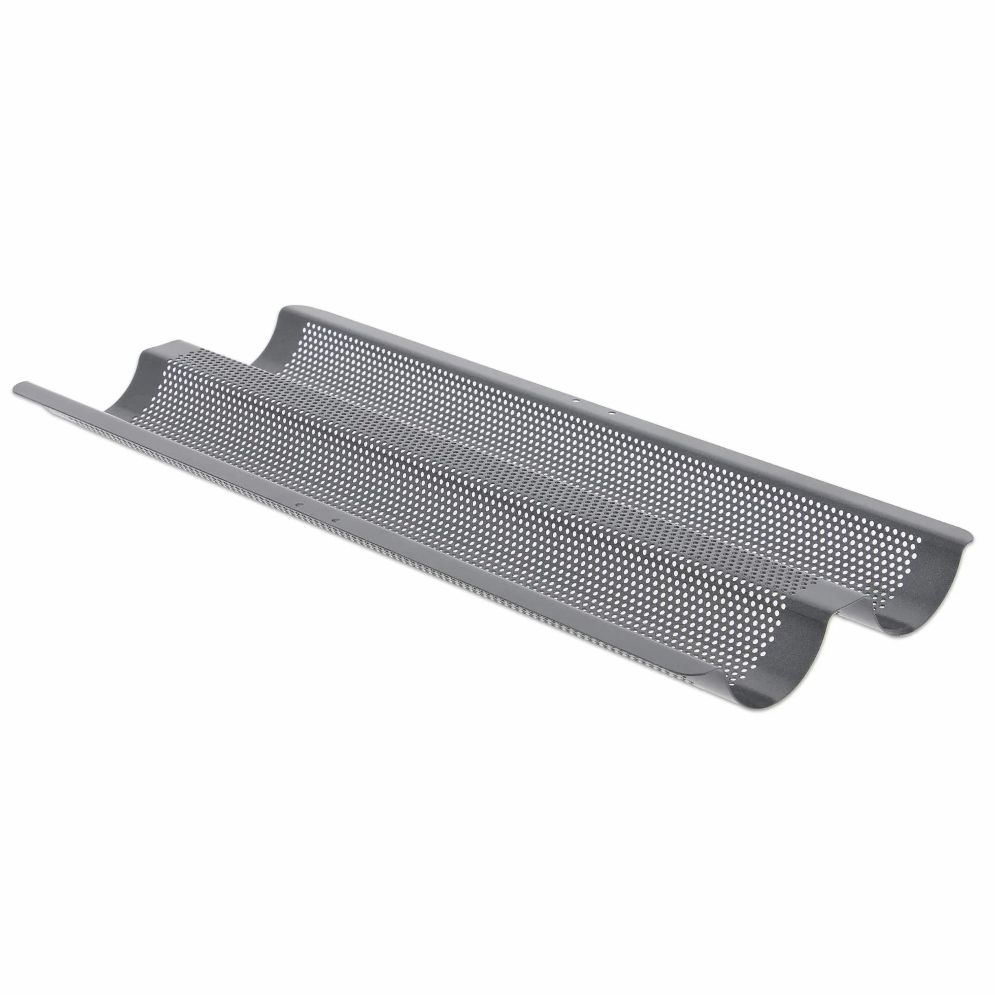 De Buyer Taca do przechowywania 2 bagietek, stalowa, szara, 37,39 x 13,59 x 2,01 cm