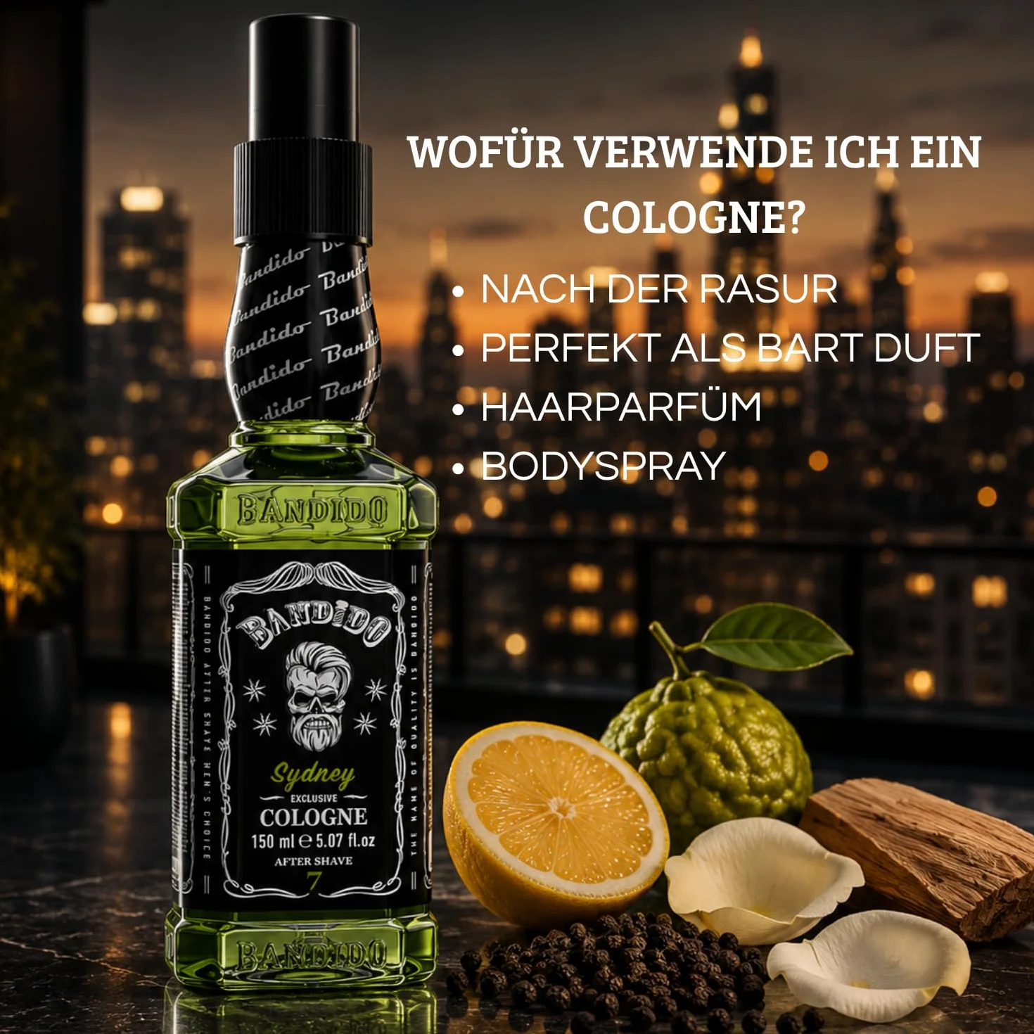 Bandido Woda kolońska męska 150 ml Army After Shave Men zapachowa woda do golenia dla mężczyzn, odświeża, chłodzi długotrwały zapach, zapobiega powstawaniu poparzeń po goleniu (wojskowy, 150 ml)