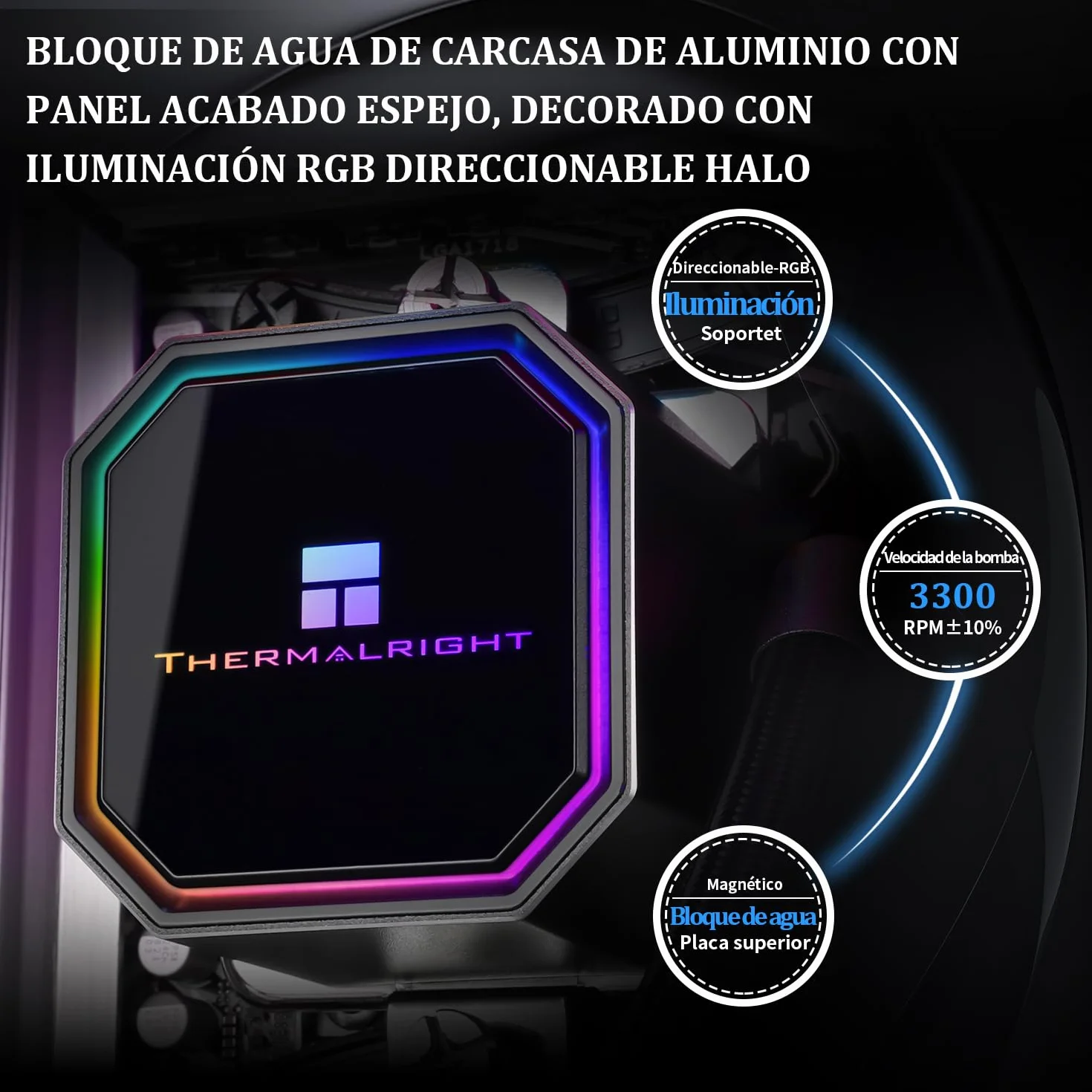 Thermalright Frozen Prism 360 BLACK ARGB CPU chłodnica cieczy, wydajna pompa sterowana PWM 3300 obr./min, chłodzenie wodą, części komputerowe, do AMD/AM4/AM5, Intel115X/1851/1200/1700/2011