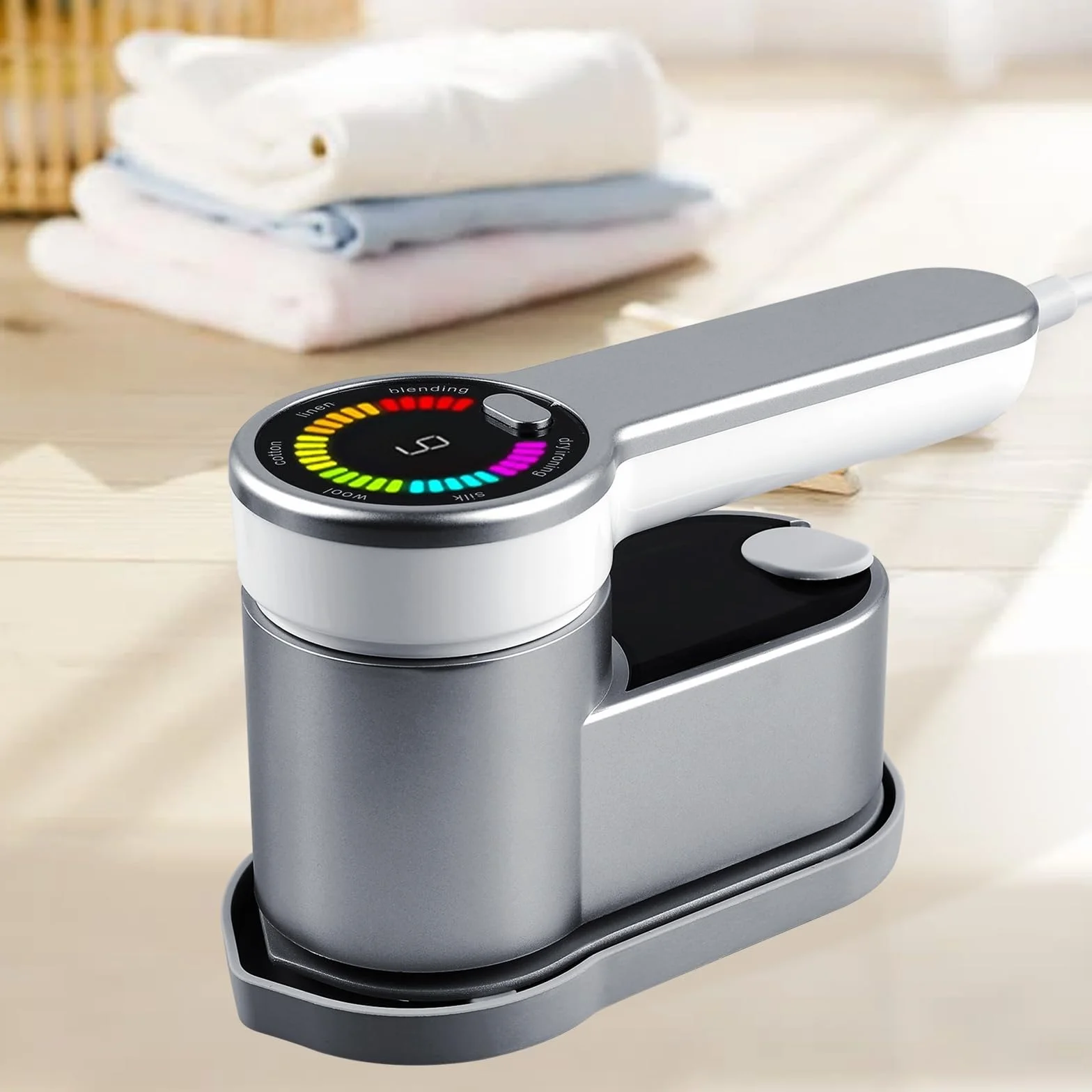 Mini żelazko parowe, 1200 W, żelazko turystyczne do ubrań, parownica, składane, przenośne, ze zbiornikiem na wodę o pojemności 120 ml, z wyświetlaczem i 6 trybami obracania, żelazko parowe, do domu