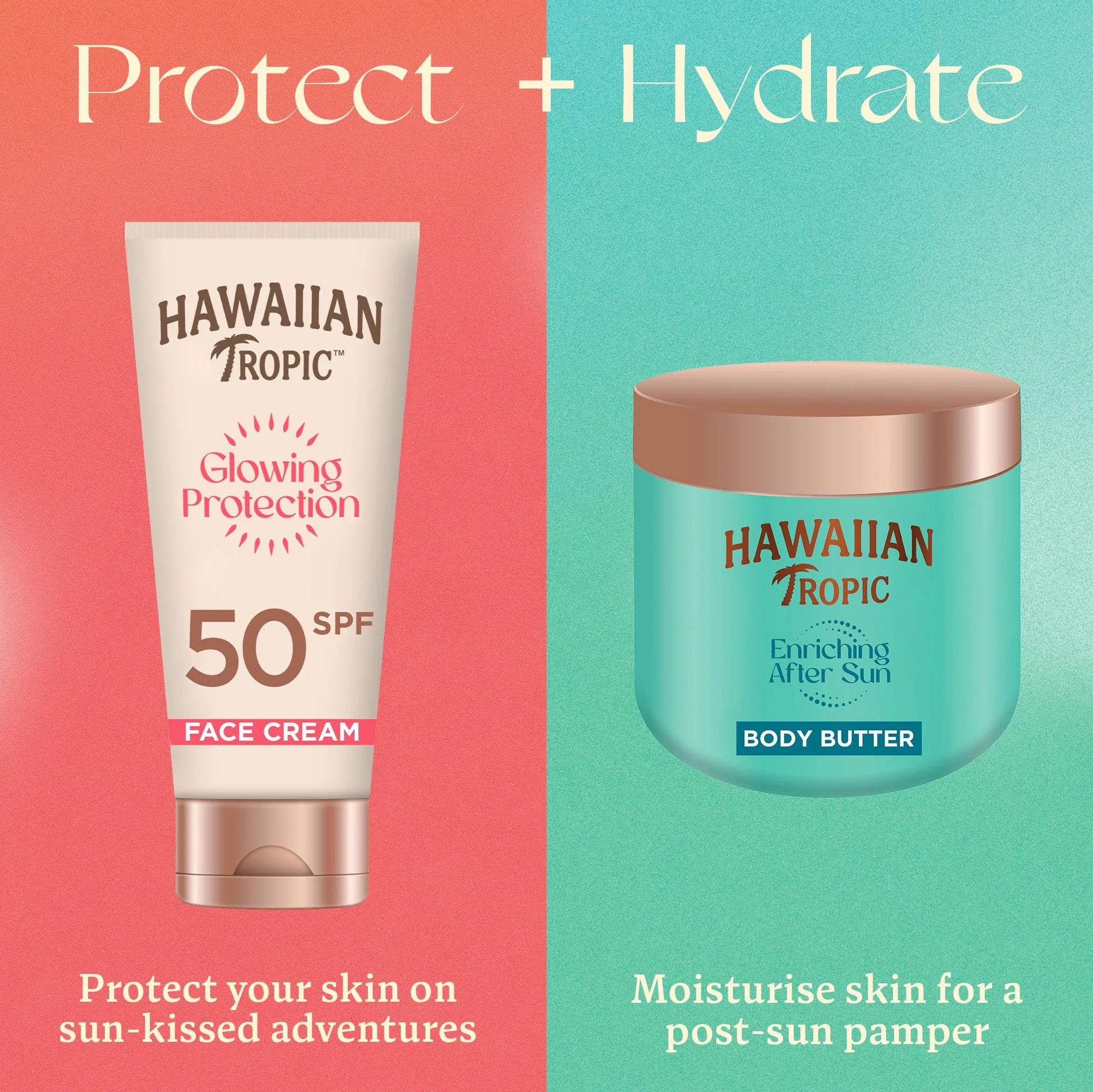 Hawaiian Tropic Glowing Protection Face Sunscreen LSF 50 UVA + UVB Protection, 50 ml