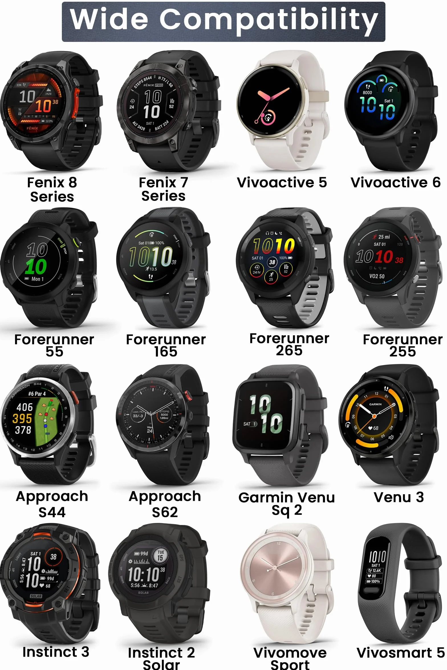 Kabel ładowania USB C/A kompatybilny z Garmin Forerunner 55 165 265 970 255, Vivoactive 5 6, Venu 3 Sq2, Instinct 3 2, Fenix 8 7 6 5, Approach S44