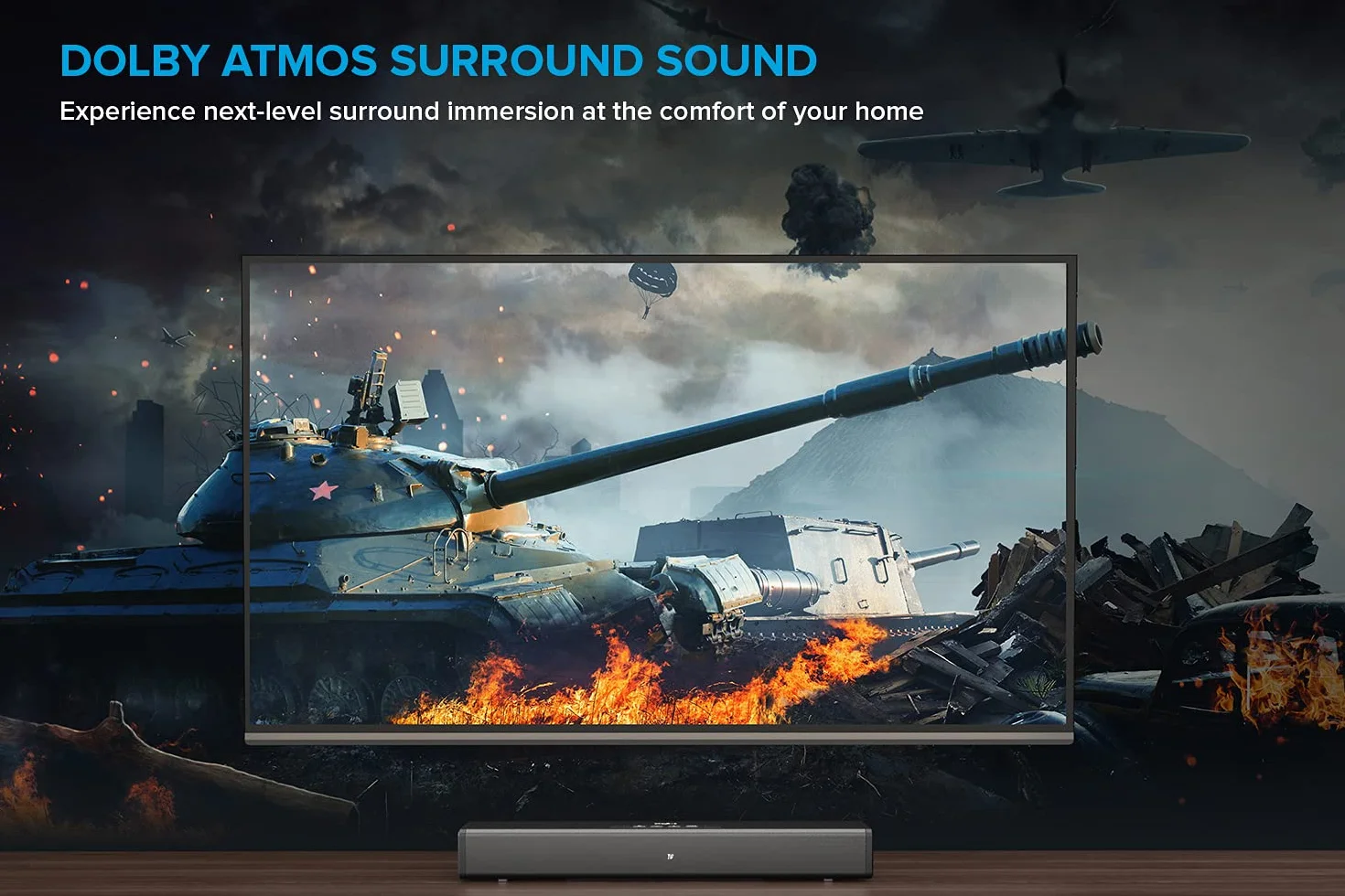 Creative Stage 360 ​​2.1 Soundbar z subwooferem do TV, PC, pulpitu z Dolby Atmos, Surround Sound, HDMI ARC/2.0, Bluetooth, opt. IN, pilot zdalnego sterowania na podczerwień