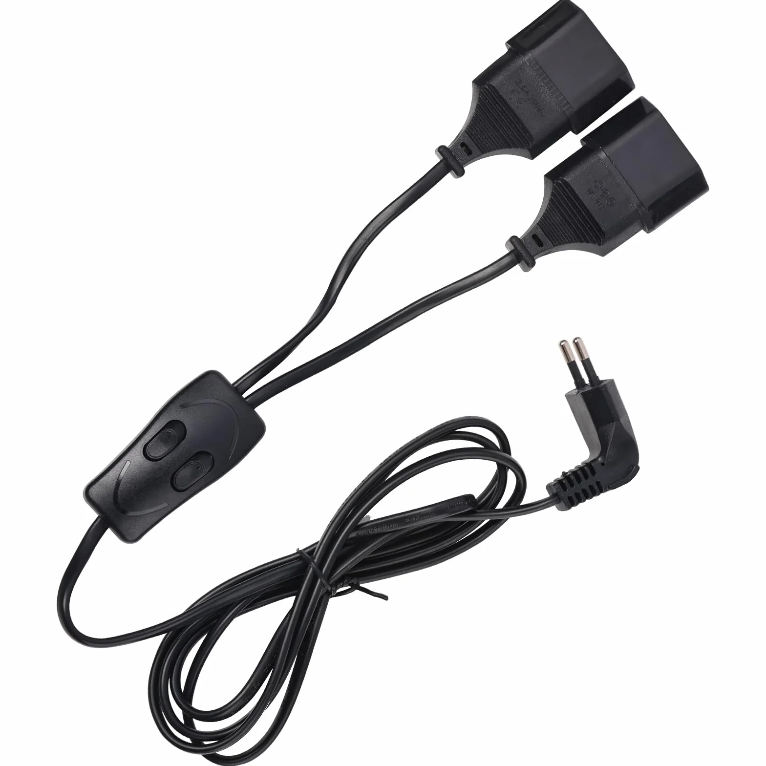 Przedłużacz 2 m z nasadką ochronną na zewnątrz – do użytku wewnątrz i na zewnątrz – przedłużacz – 230 V IP44 – z wtyczką Schuko – zestyk ochronny, kabel na plac budowy, wtyczka ze stykiem ochronnym