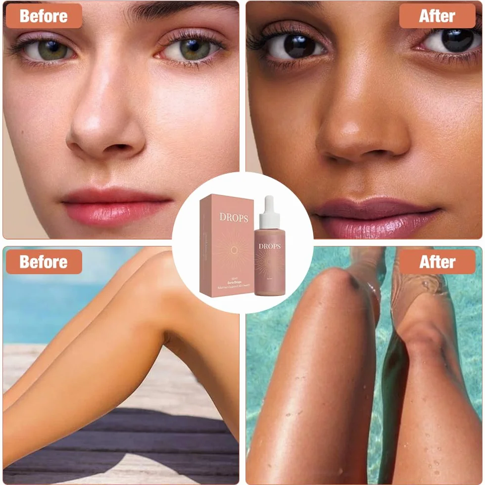 Mineup Krople samoopalające, 2 sztuki, krople brązujące, do naturalnego zwiększenia melaniny, krople do opalania, poprawa naturalnego odcienia skóry