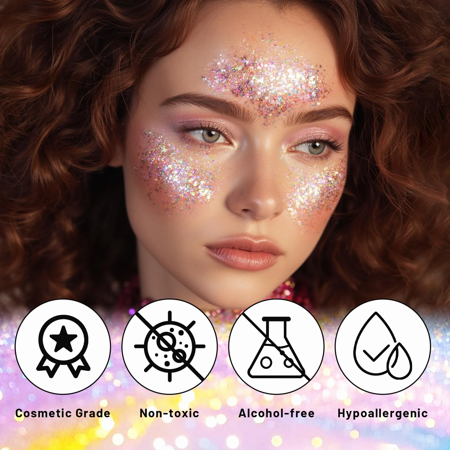 Prreal Body Glitter Stick, Sparkly Face Glitter Gel Makeup, holograficzne włosy brokatowe cekiny syrenki makijaż rave stroje dla kobiet, błyszczący lakier do twarzy, koncert, akcesoria festiwalowe
