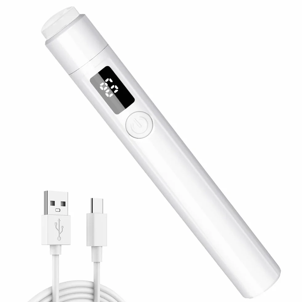 URAQT Lampa żelowa UV do paznokci, przenośna mini lampa UV LED do paznokci z akumulatorem USB, suszarka do paznokci, salon suszarka do paznokci idealna do wszystkich żeli, A