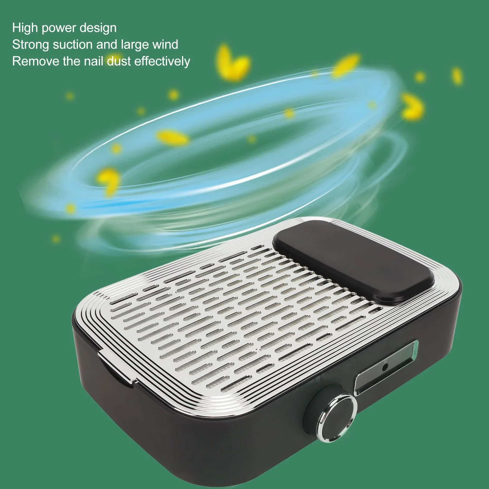 Nail Dust Collector Machine, regulowana prędkość Nail Vacuum Fan Dust Collector Extractor z filtrem wielokrotnego użytku, 2600mAh Bateria, Nails Vacuum Machine for Salon Home Use
