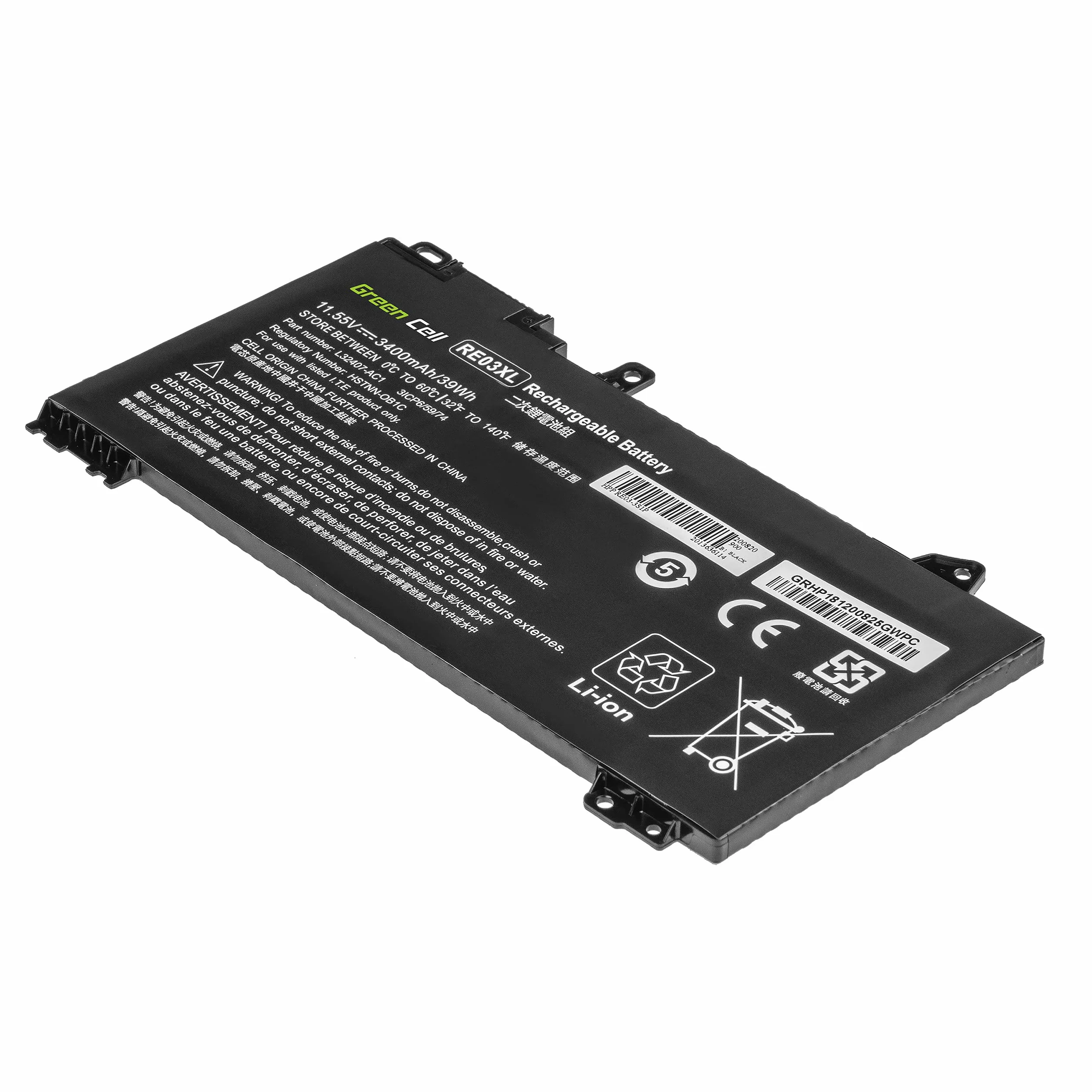 Green Cell Bateria do HP Mobile Thin Client mt22 ProBook 430 G6 G7 440 445 445R 450 455 455R ZHAN 66 Pro 13 G2 14 G3 15 A Laptop (3400 mAh 111111.5 mAh 1.5 mAh 11.5.5.5.555555 5 V, czarny z)