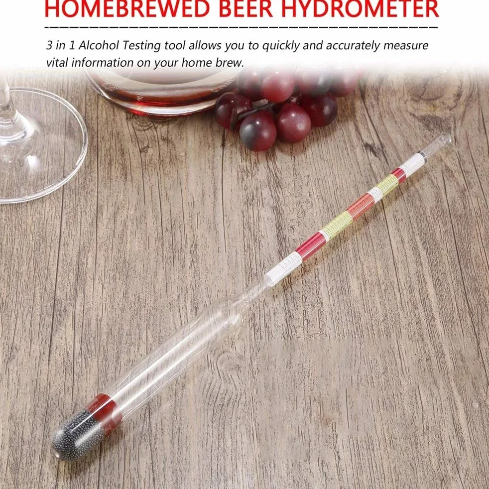 3-skalowy hydrometr alkoholu Brix miernik 3 w 1 do piwa wina
