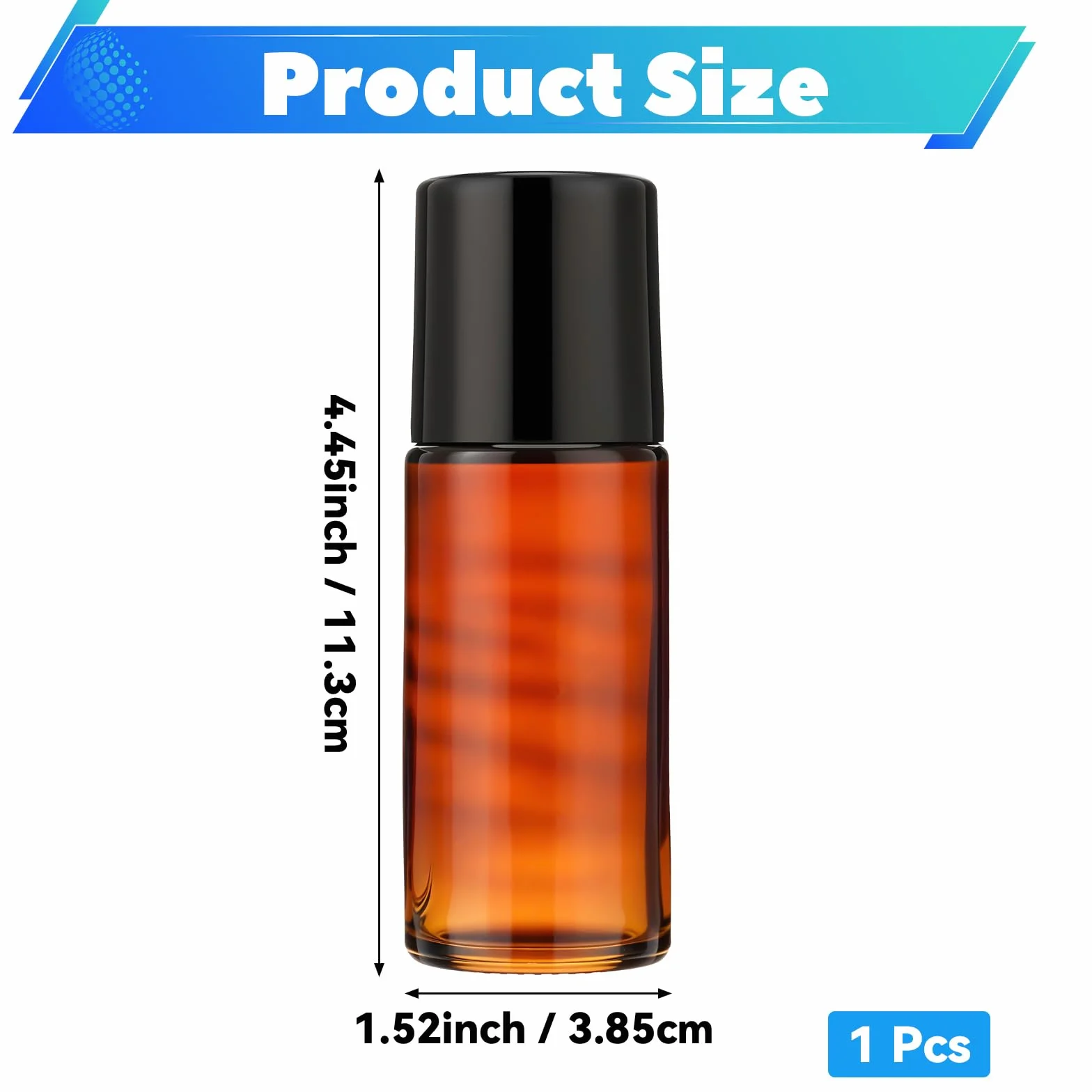 1 szt. brązowa szklana butelka rolkowa o pojemności 50 ml na olejki eteryczne, butelki roll-on do wielokrotnego napełniania dozujące perfumy z aplikatorem kulkowym, puste pojemniki na dezodorant