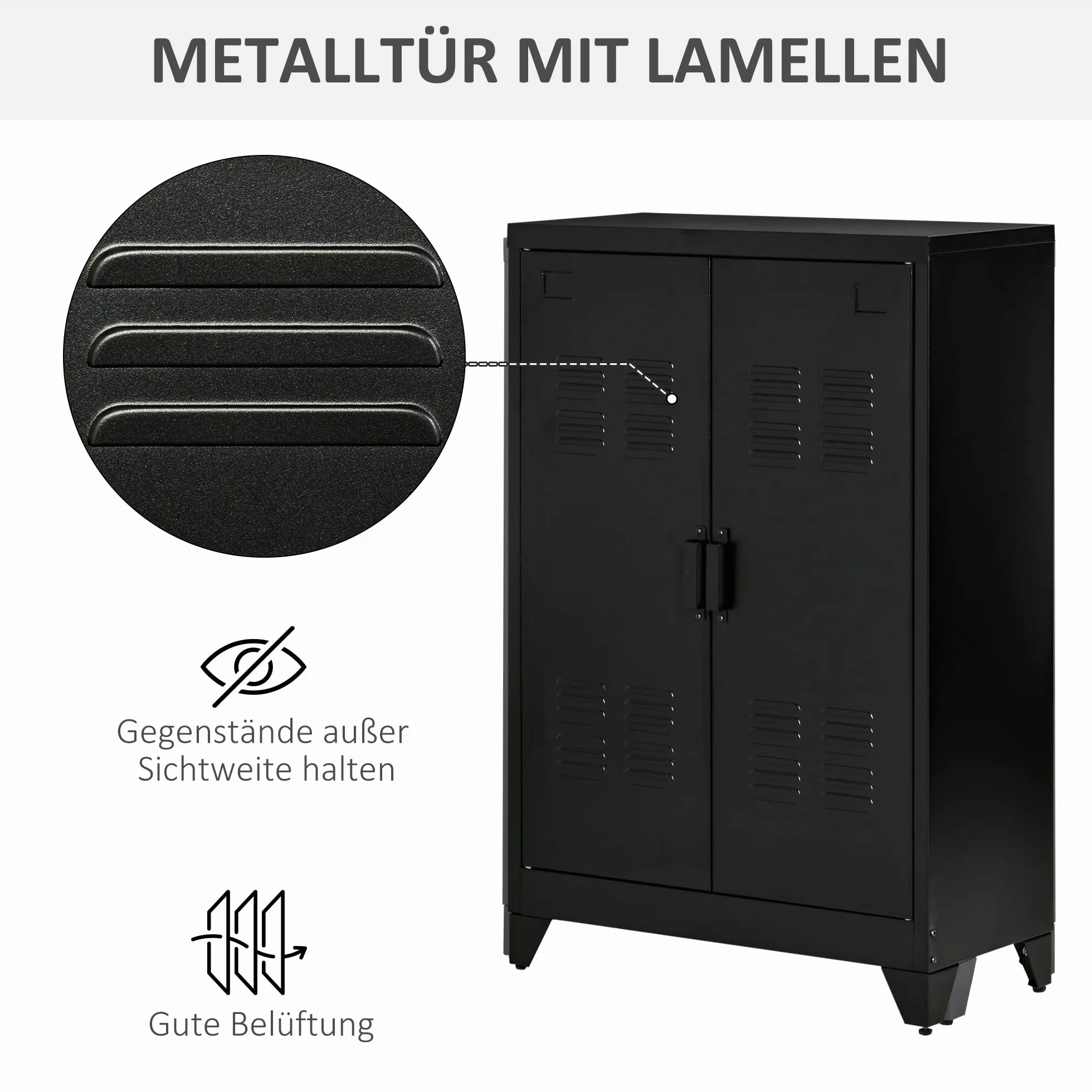 HOMCOM kredens 75 cm x 33 cm x 110 cm