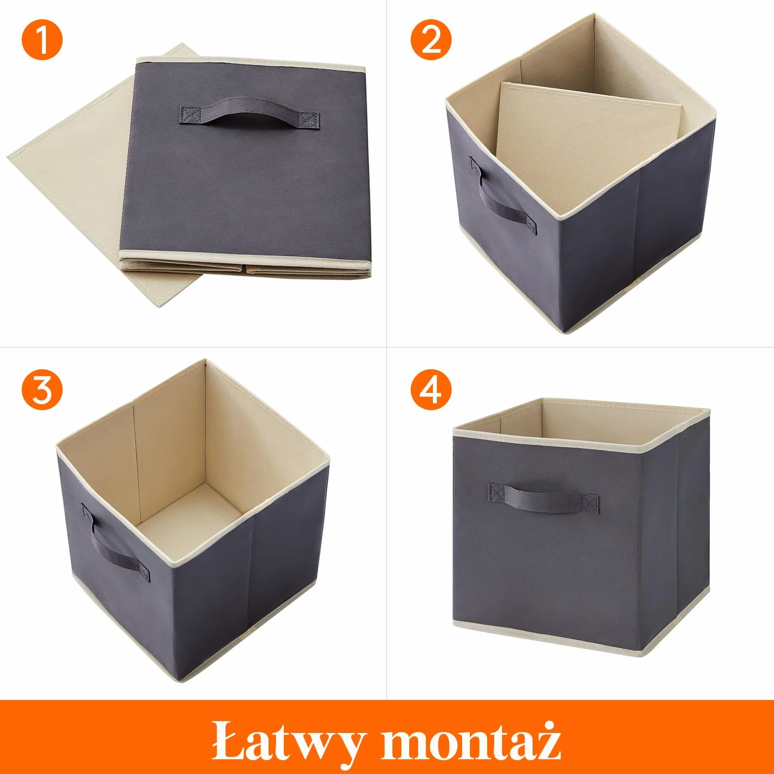 Lifewit 11-calowy pojemnik magazynowy kostki, zestaw 8 szt., szary
