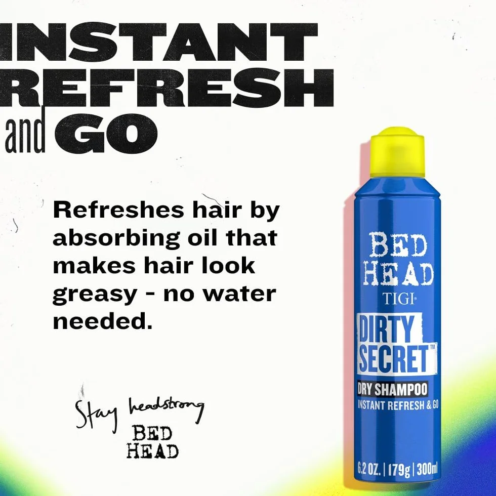 Tigi Bed Head Dirty Secret Instant Refresh, Suchy Szampon dla Natychmiastowego Odświeżenia, 300 ml