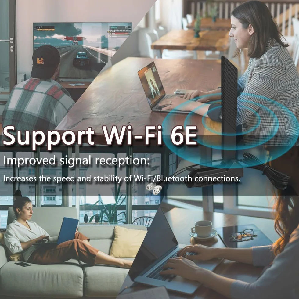Gintai RP-SMA Dual-Band WiFi 6E antenowy dla ASUS ROG Strix B550-F Gaming WiFi II/B550-PLUS/Prime B450M-A II/ROG Strix B650-A B650-PLUS B650E-F B550-A B760-I Z690-I Z790-Plus Z790-A Z790-E