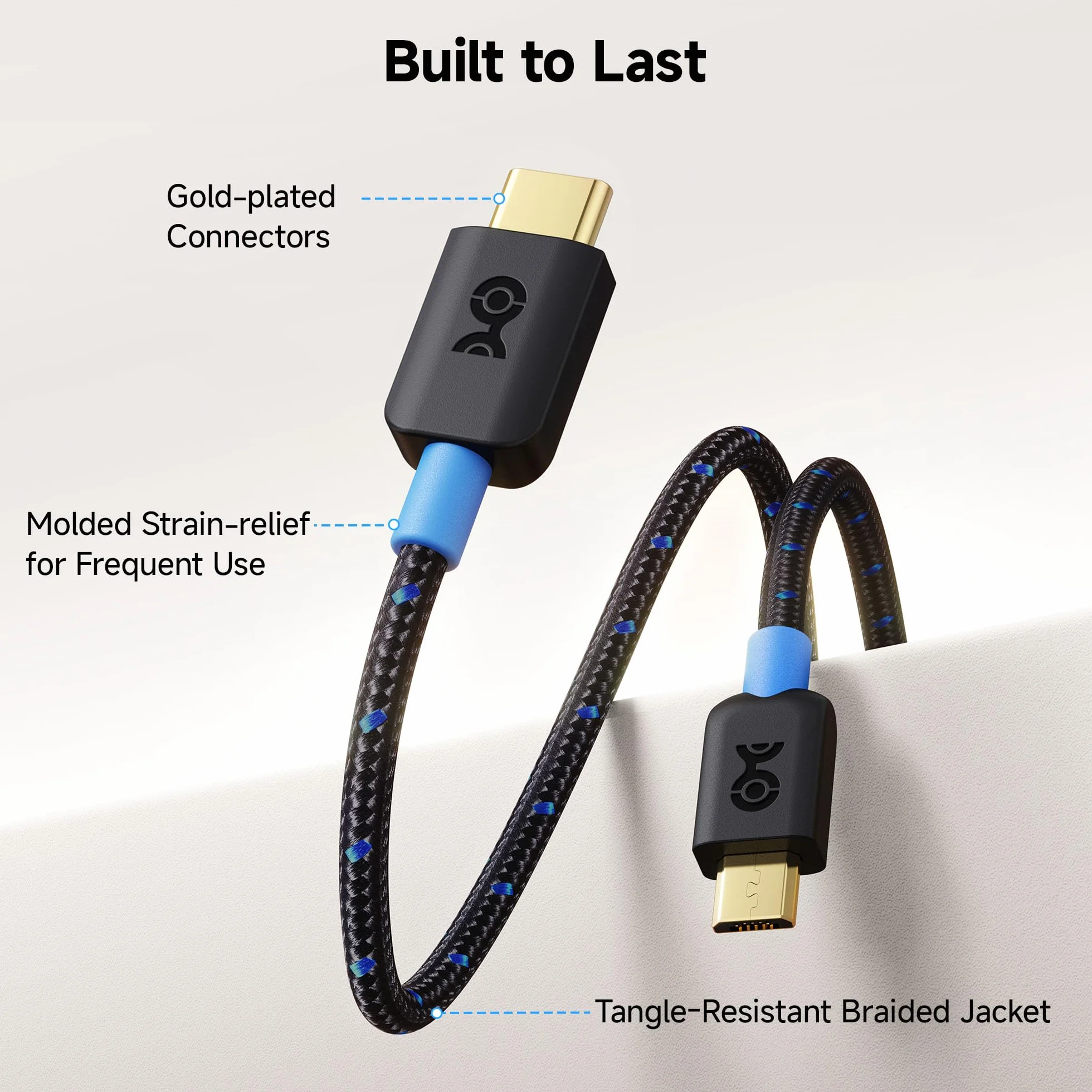 Cable Matters Kabel USB C do Micro USB (kabel Micro USB do USB-C) z plecioną osłoną 1 m w kolorze czarnym