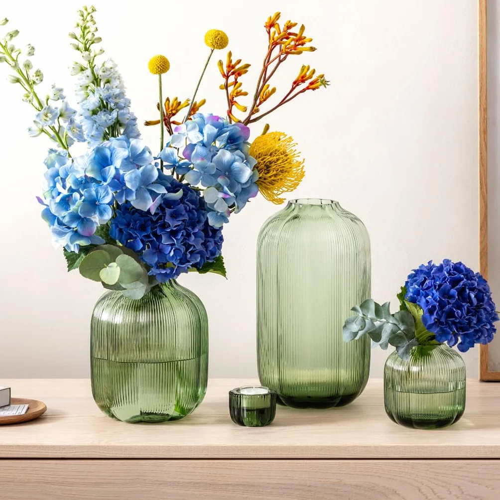 Villeroy & Boch Fleur Vert wazon 28 cm z ręcznie dmuchanego szkła zielony