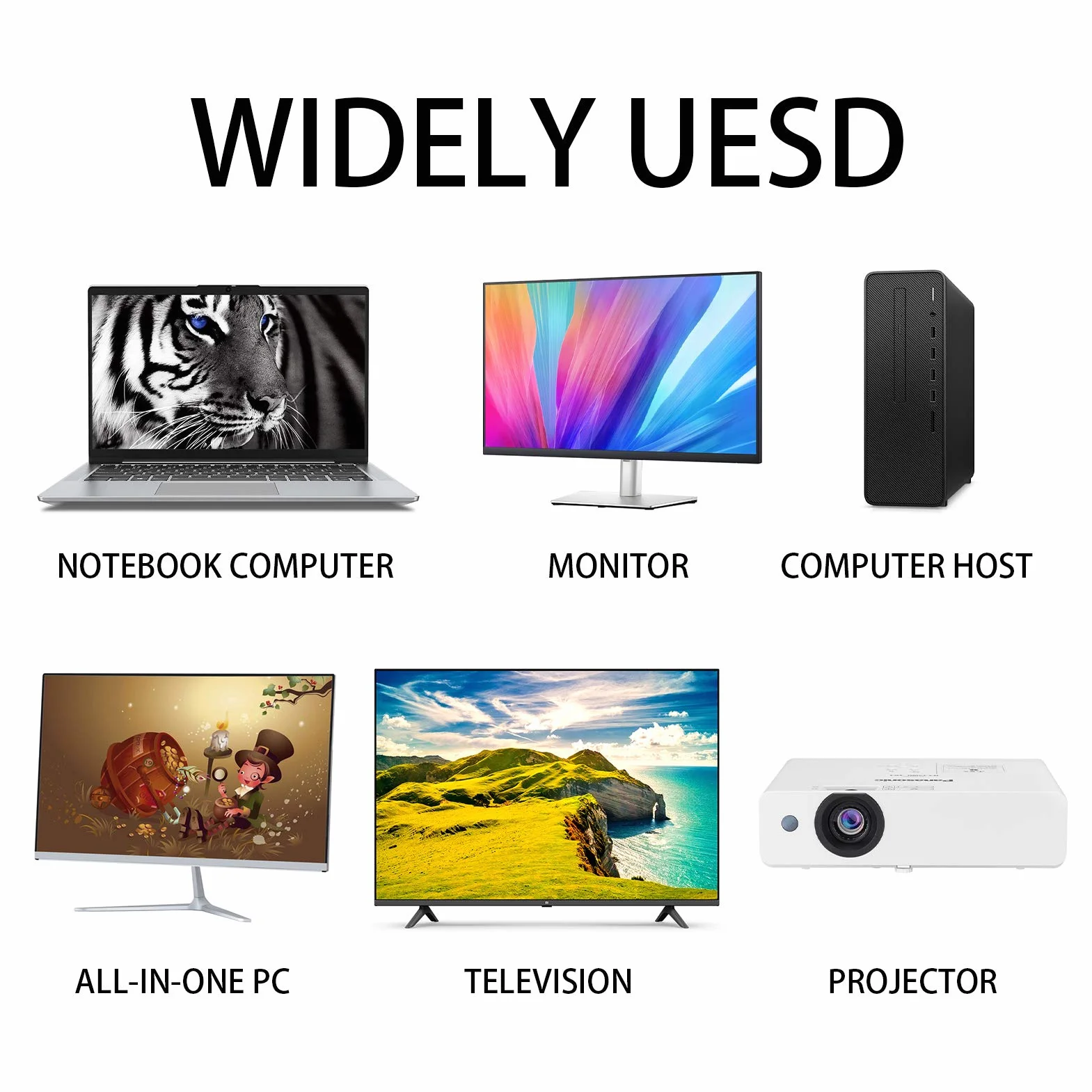 Konwerter VGA na HDMI, przenośny męski VGA （komputer, laptop） na HDMI żeński （telewizor, wyświetlacz, projektor） adapter Kabel analogowo-cyfrowy, obsługa 1080P / 60Hz(czarny)