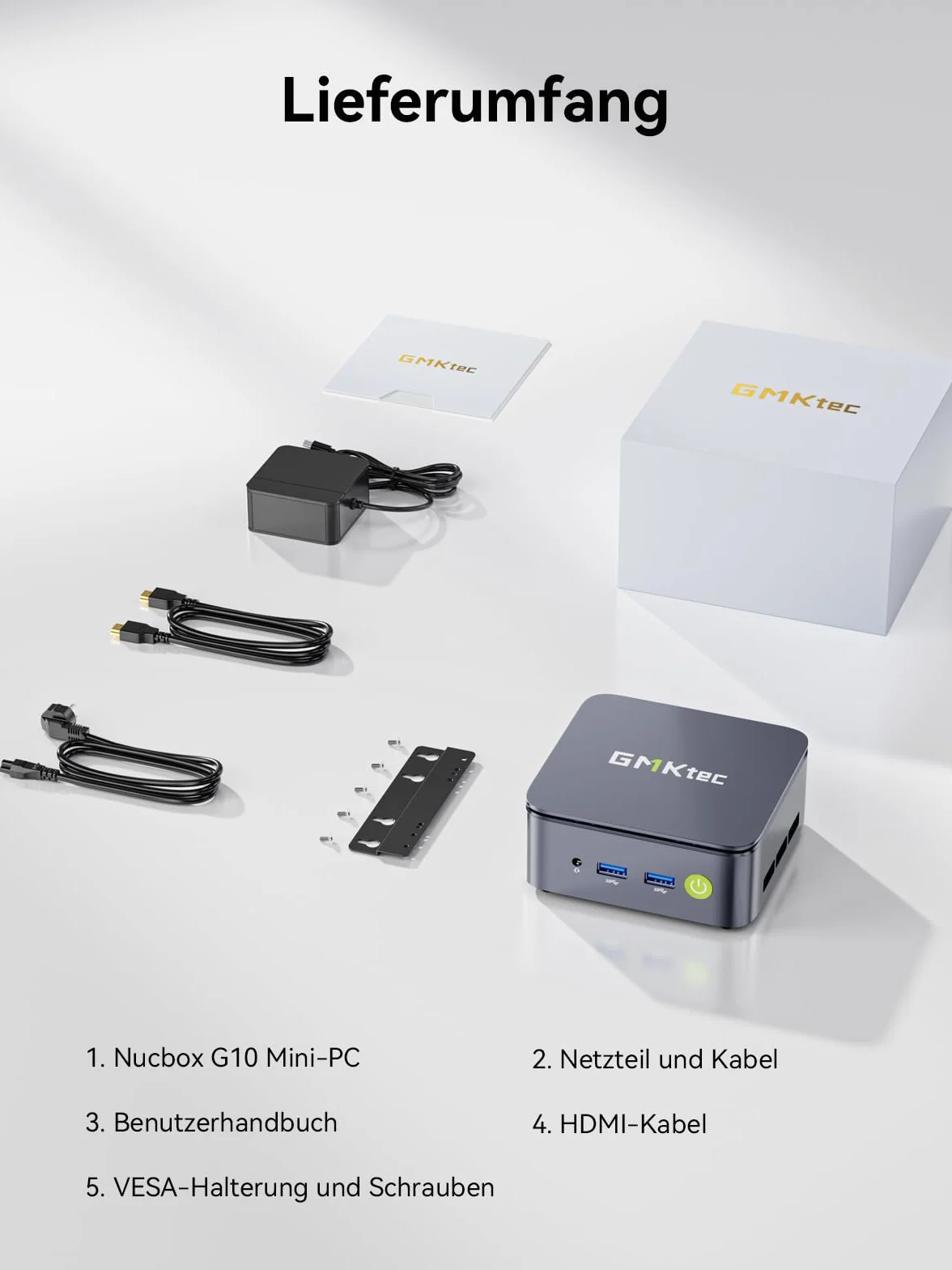 GMKtec Mini-PC-Komputer, G10 Ryzen 5 3500U (przekracza N150/N97), 16 GB pamięci RAM, 1 TB SSD, 2,5-GbE-NIC-LAN, komputer stacjonarny, biuro, dom, biznes, HTPC, Proxmox, potrójny wyświetlacz 4K, WLAN